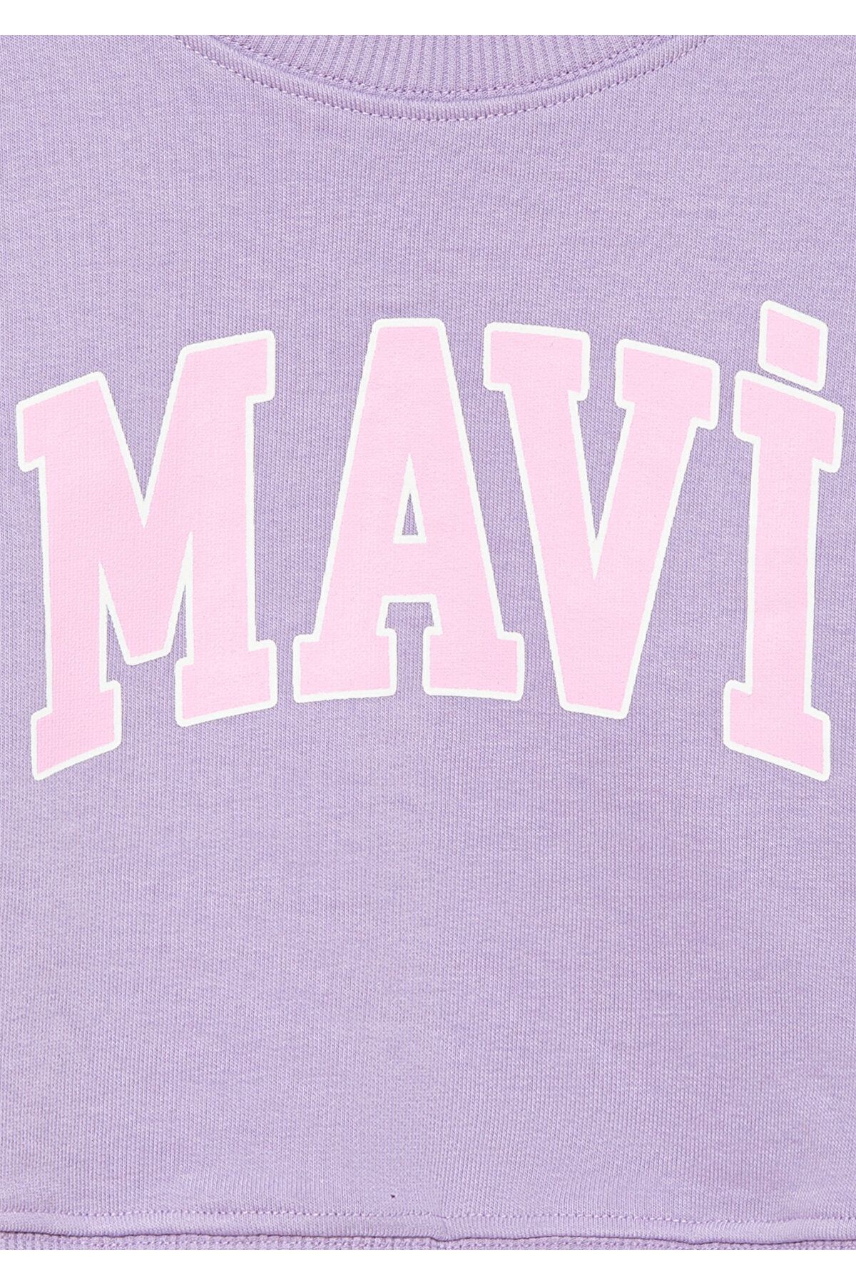 Mavi-Φούτερ με λογότυπο Crop Purple 7s10097-86954 4