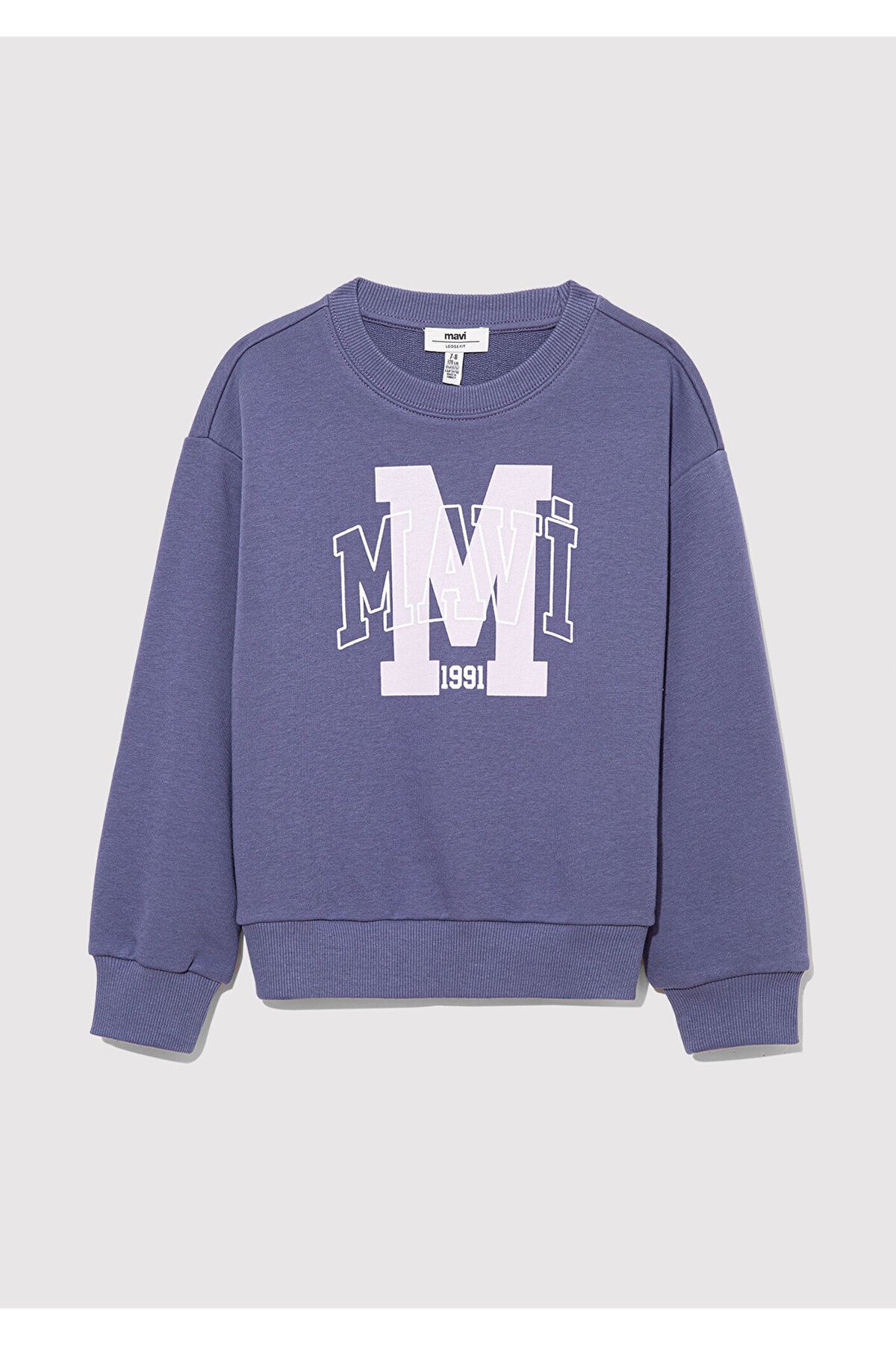 Mavi-Logo Printed Purple Sweatshirt 7S10118-70661 1