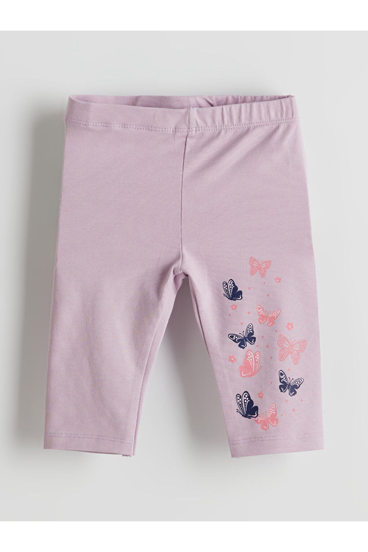 LC Waikiki Lila Beli Lastikli Kız Çocuk Tayt 2'li fotoğrafı 2 (önizleme)