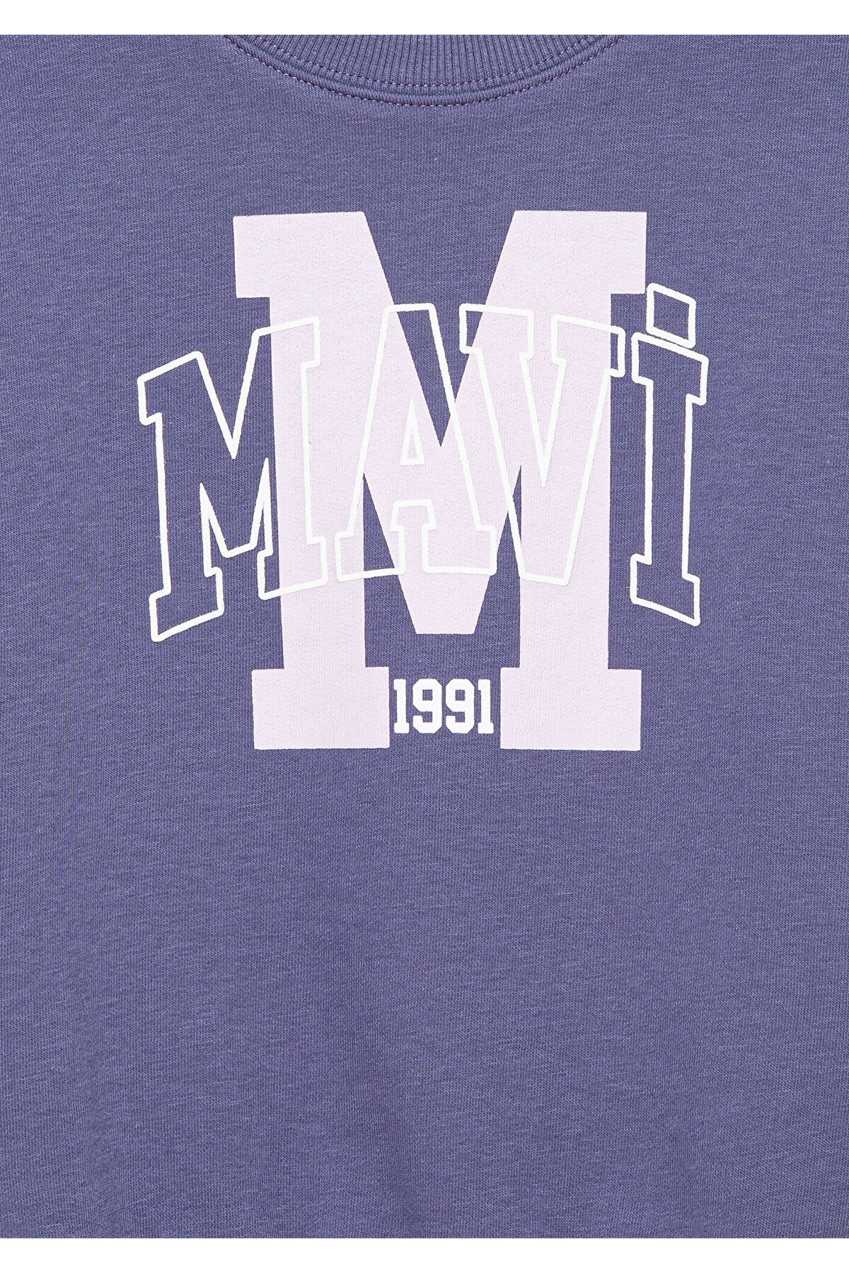 Mavi-Logo Printed Purple Sweatshirt 7S10118-70661 4