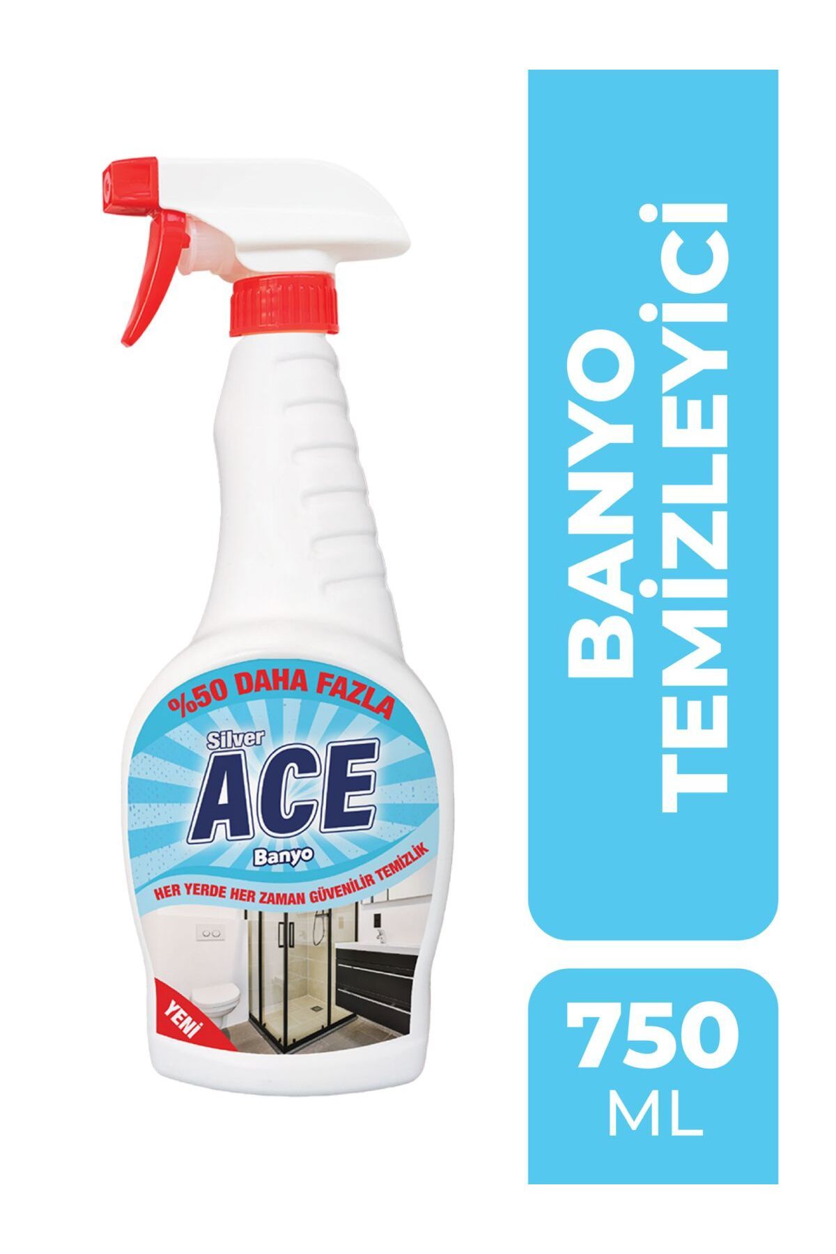 silverace Ultra Güçlü Banyo Temizleyici ve Kireç Çözücü Sprey 750 ml