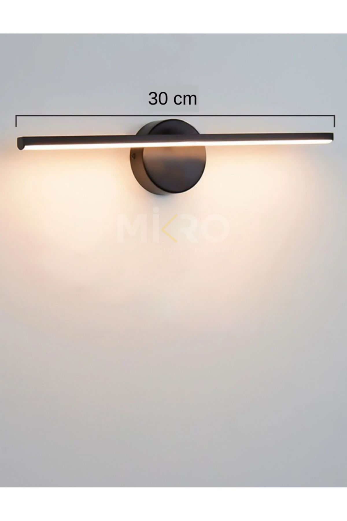 Project Dekoratif Banyo Duvar Ayna Tablo Aydınlatması Günışığı Led Flüt Aplik 30CM