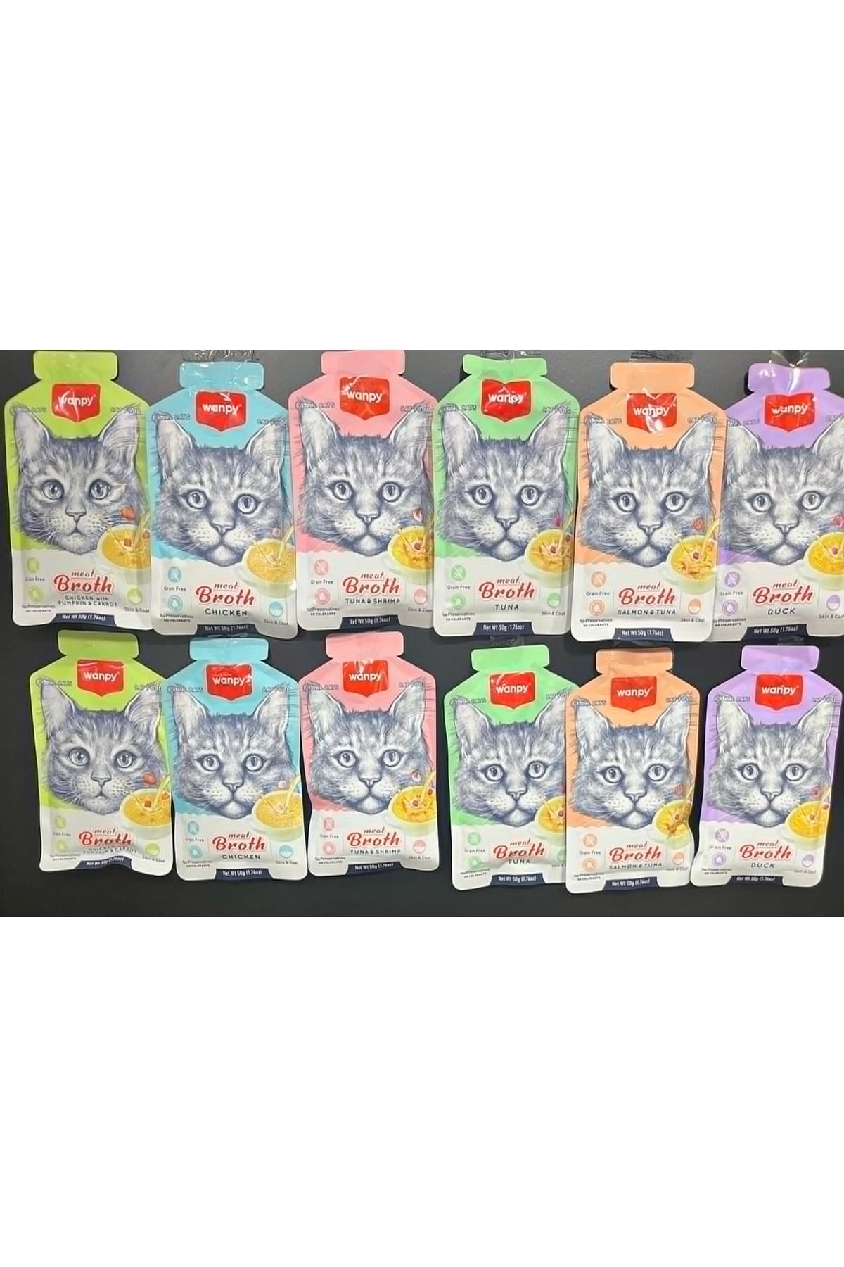 Wanpy Karışık Aromalı Kedi Çorbası 50 gr x 12 Adet Sıvı Kedi Ödülü GÜLMİRZAPETSHOP