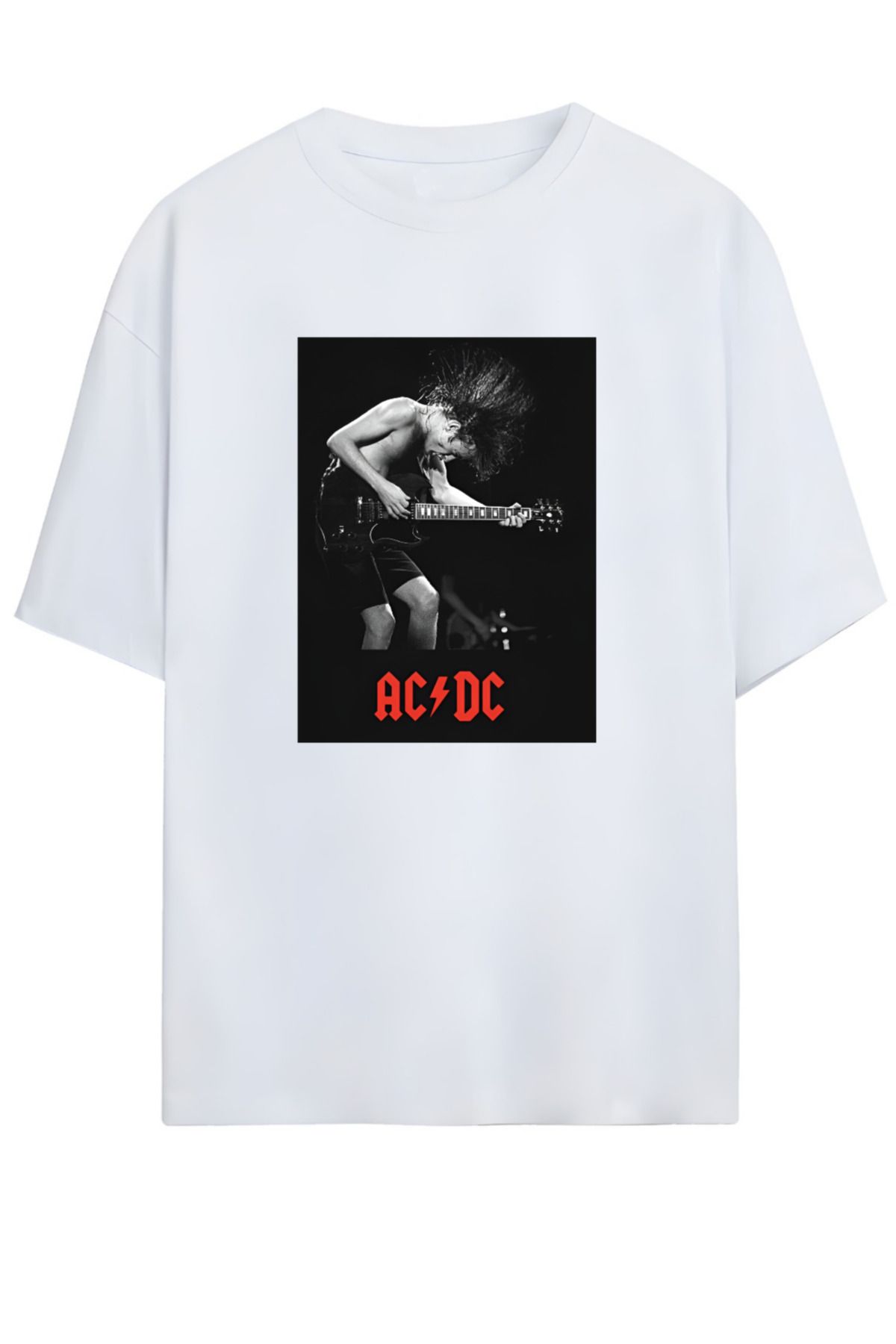 MAGORS AC DC ROCK TASARIMLI YÜKSEK BASKI KALİTELİ UNISEX YENİ SEZON OVERSIZE PAMUKLU  T-SHIRT