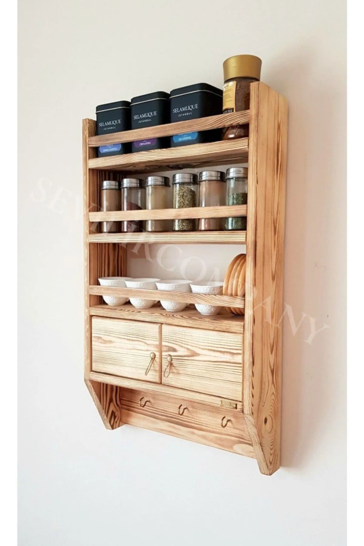 Dekoratif Masif Terek -mutfak Rafı En 36xboy 60cm-cntr00167