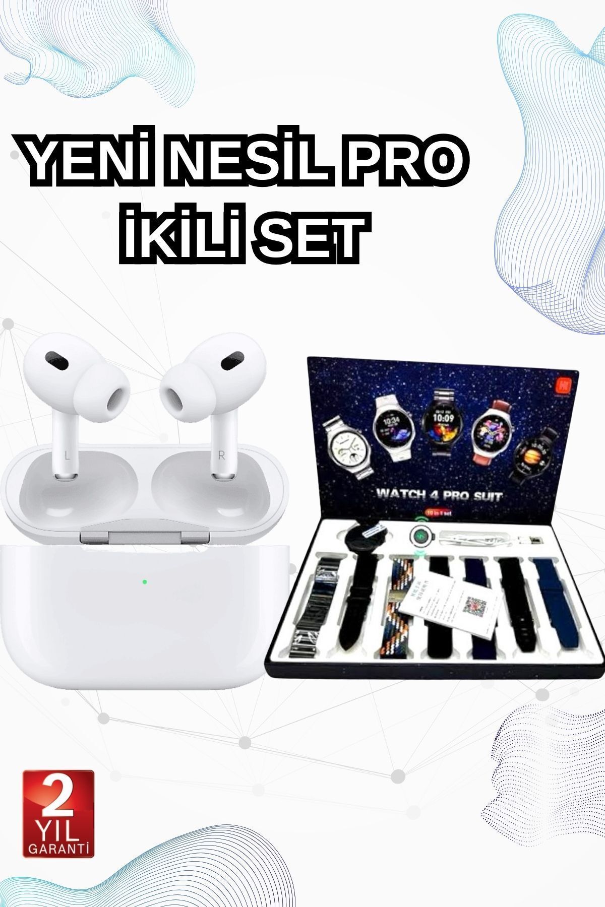 teknodayım 2025 Model Akıllı Saat ve Yeni Nesil Pro Bluetooth Kulaklık ANC Özelliği