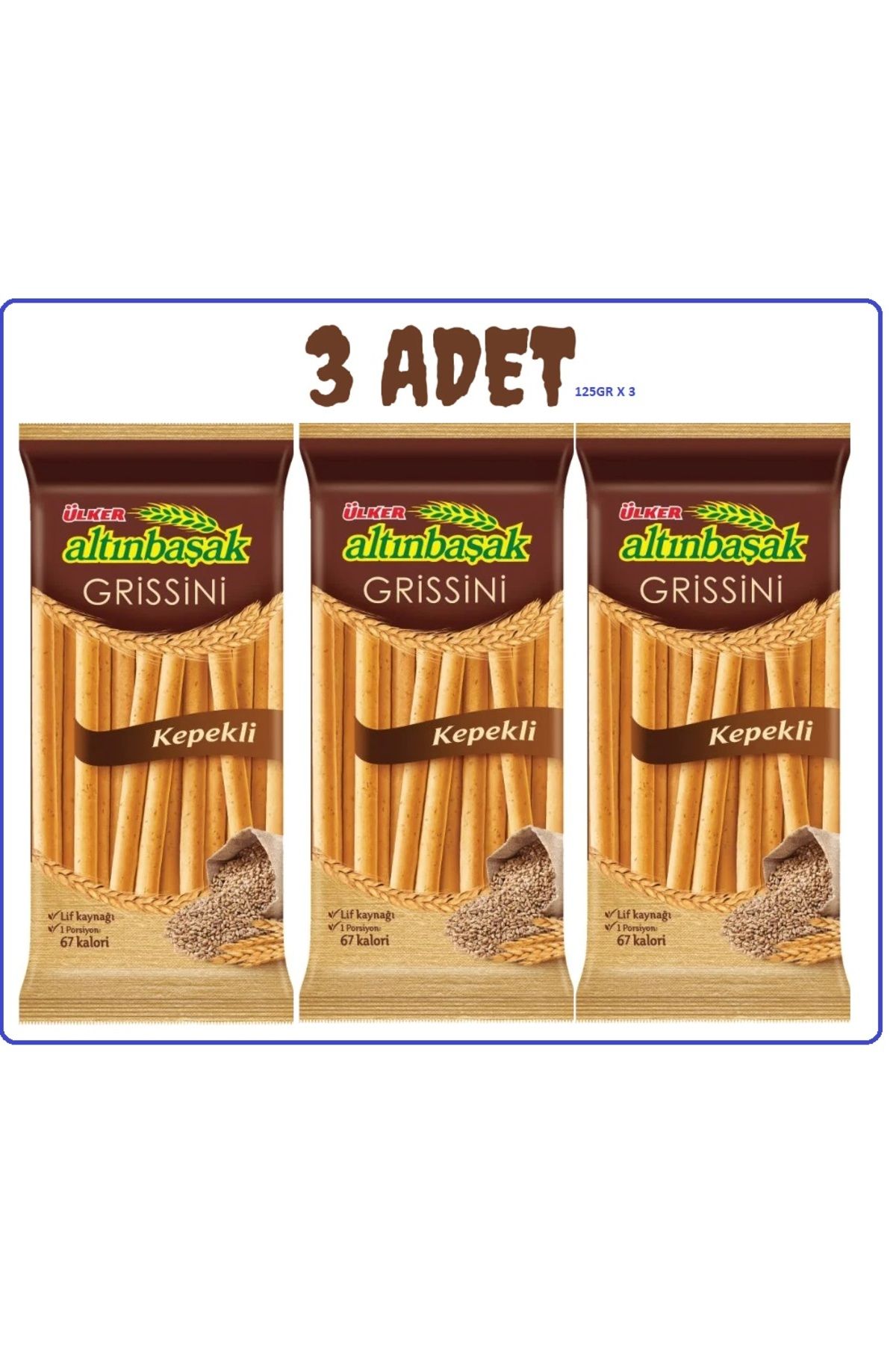 Ülker ÜLKER ALTINBAŞAK GRİSSİNİ KEPEKLİ 125GR 3 LÜ SET