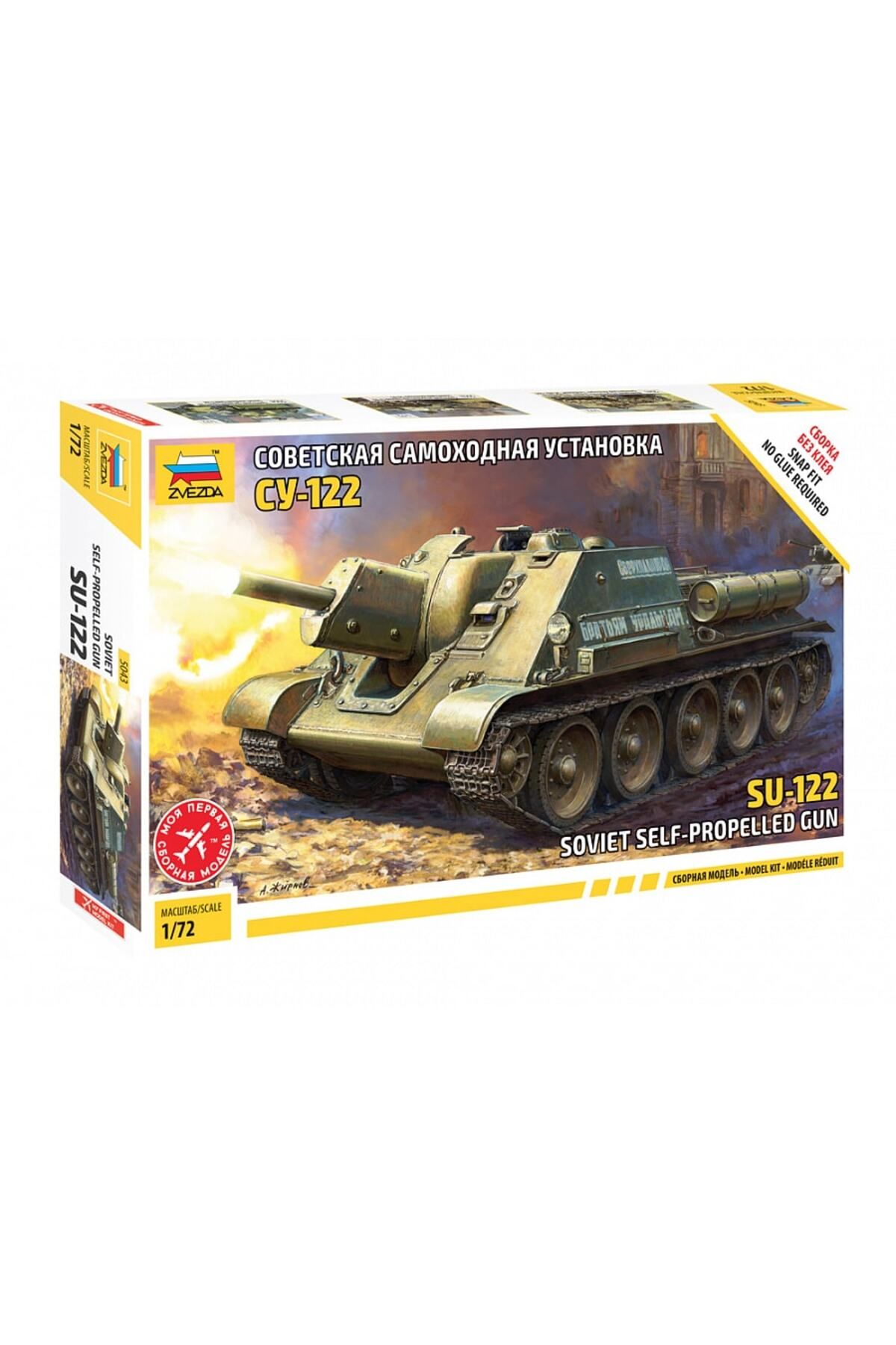 Zvezda 1/72 Russian SU-122 Plastik Tank Maket Kiti, Demonte Hobi Seti