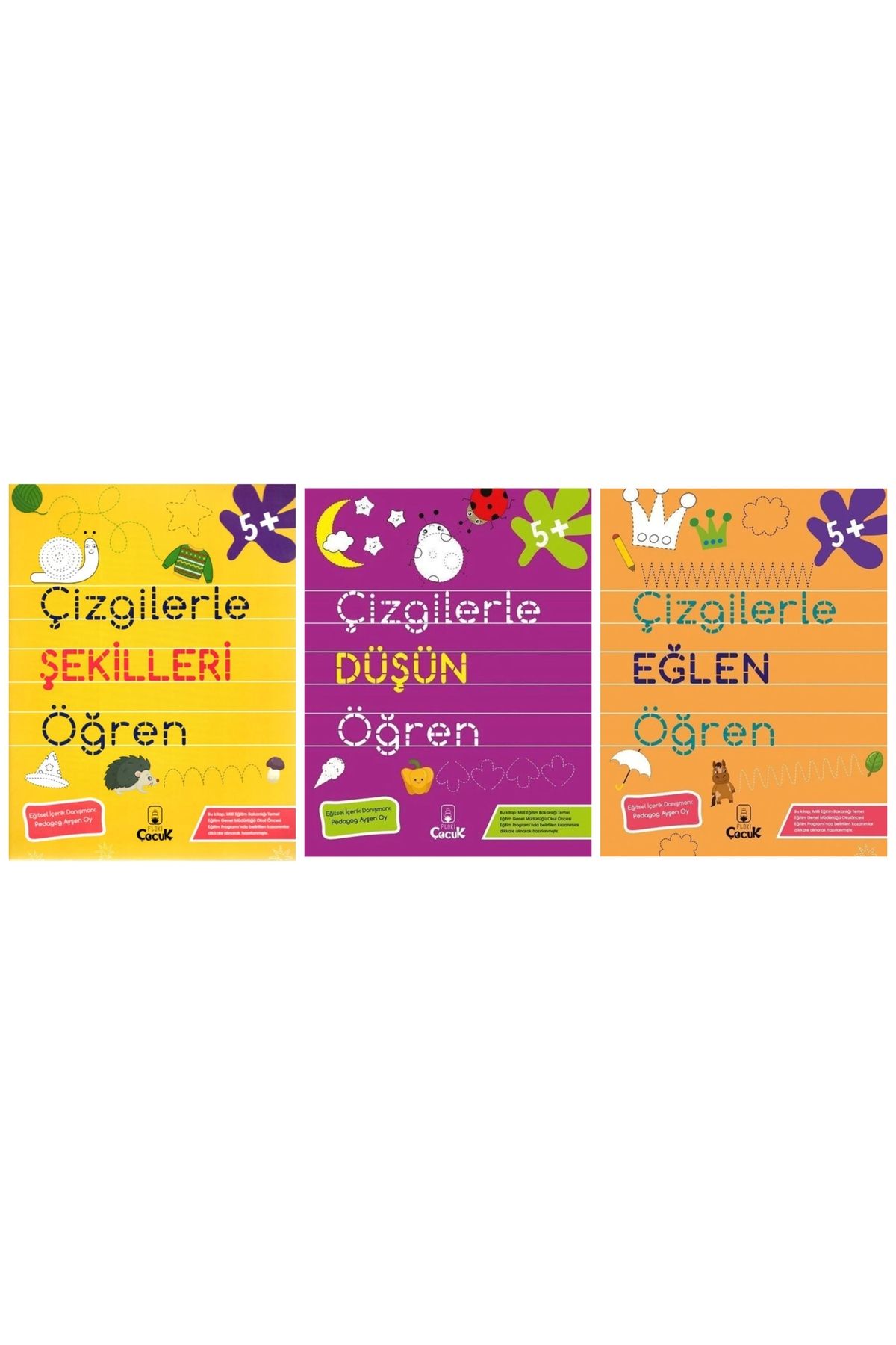 FLOKİ ÇOCUK 5 Yaş Okula Hazırlık İçin Eğitici Etkinlikler “Çizgilerle Öğren” Eğlenceli Okul Öncesi Set 3 Kitap