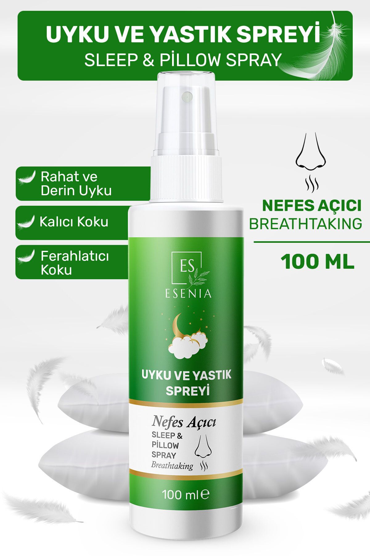 ESENIA Uyku Ve Yastık Spreyi Rahatlatıcı Uyku Ve Dinlenme Spreyi Sleep And Pıllow Spray 100 ml