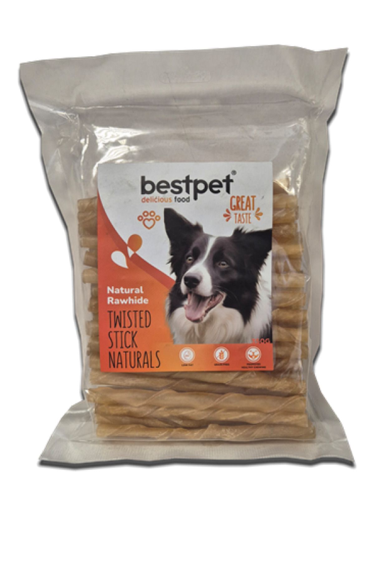 Bestpet 350 gr Twisted Stick Naturals, %100 Doğal Deri Burgu Köpek Ödül Çubuğu 661142