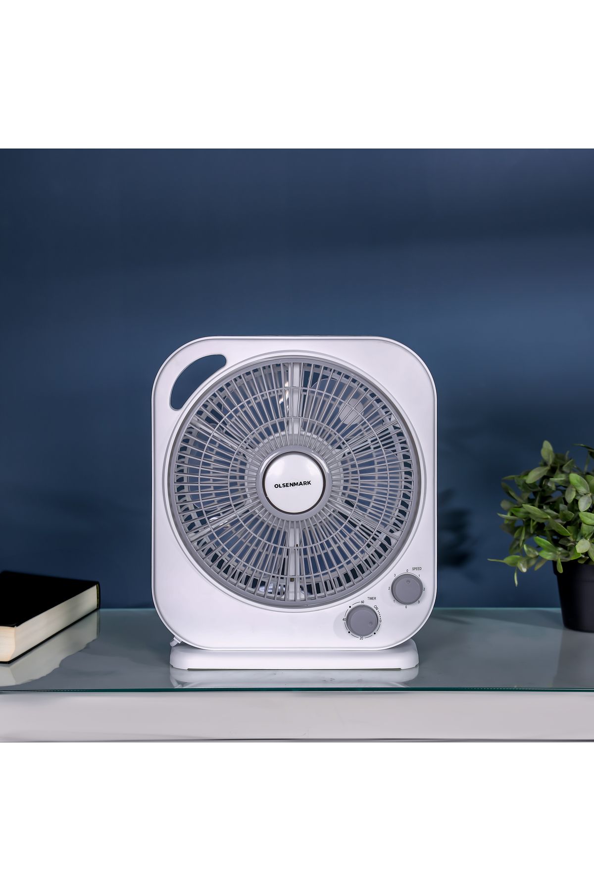 Olsenmark-10" Box Fan- OMF1867/ High Performance with 3-Speed Controls 3
