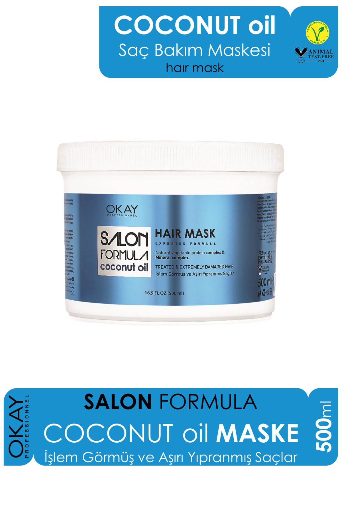 OKAYPROFESSIONNEL SALON FORMULA Saç Bakım Maskesi COCONUT OİL 500ML