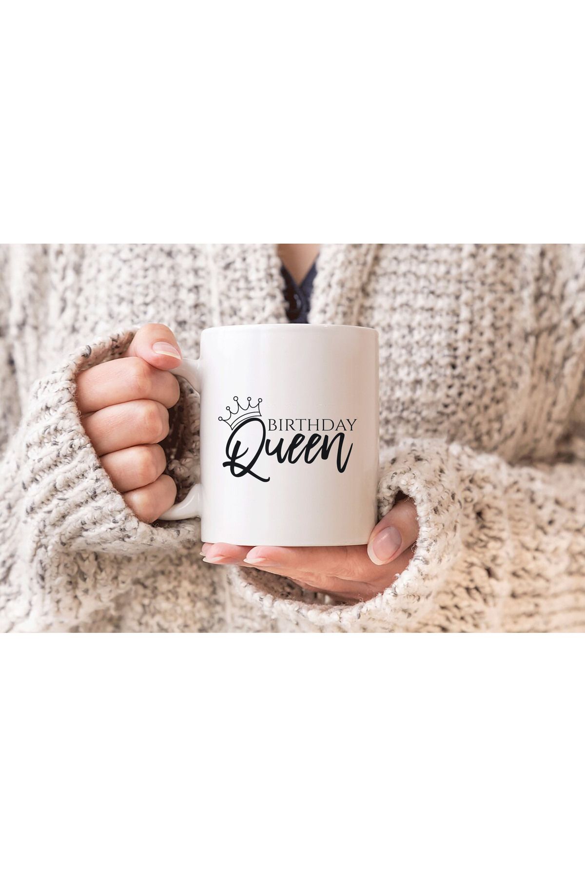 sielta Birthday Queen Baskılı Hediyelik Porselen Kupa Bardak