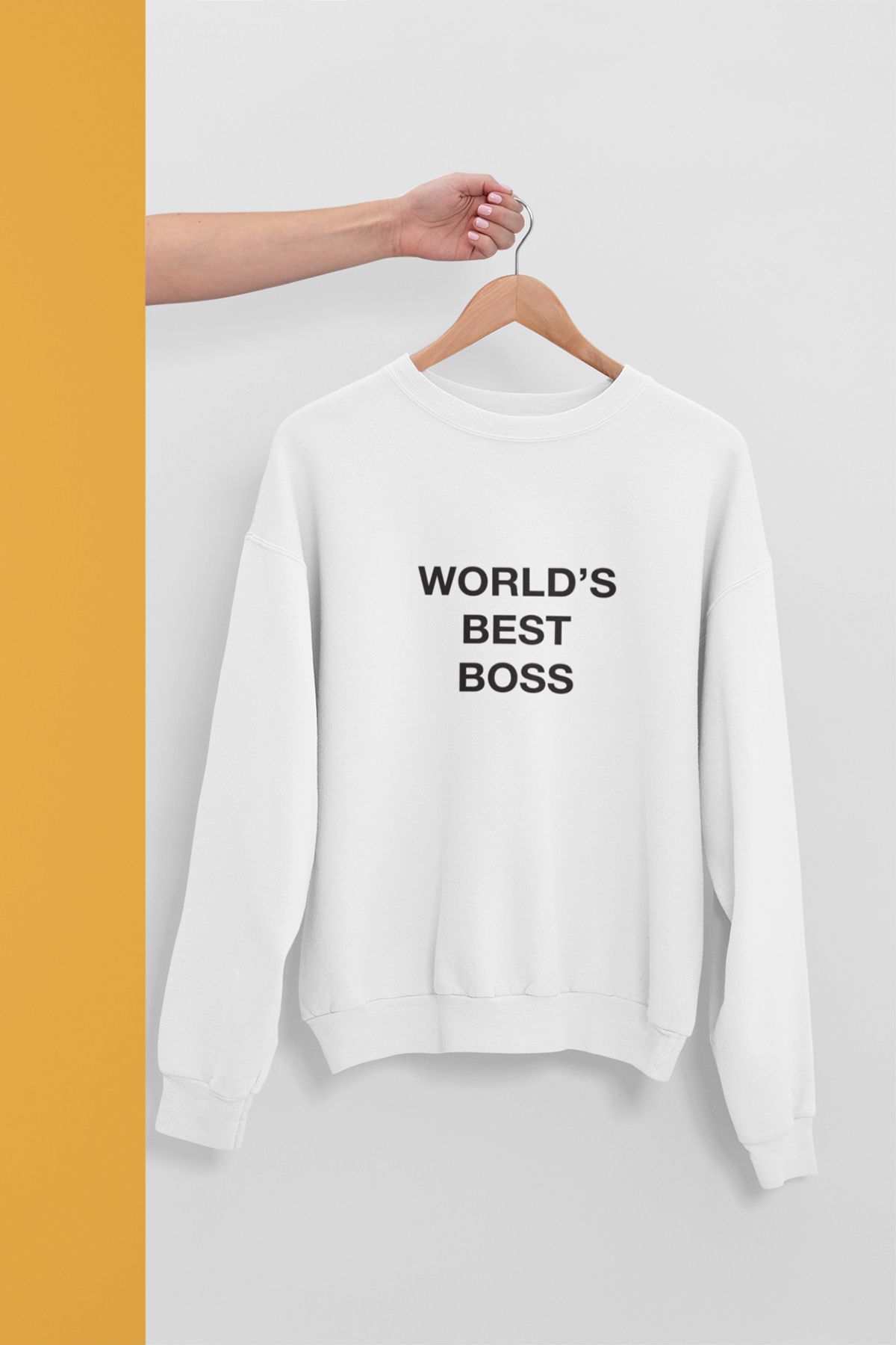 qoeuyl boutique The Office Worlds Best Bos Mıchael Scott Baskılı Eğlenceli Unisex Bisiklet Yaka Sweatshirt