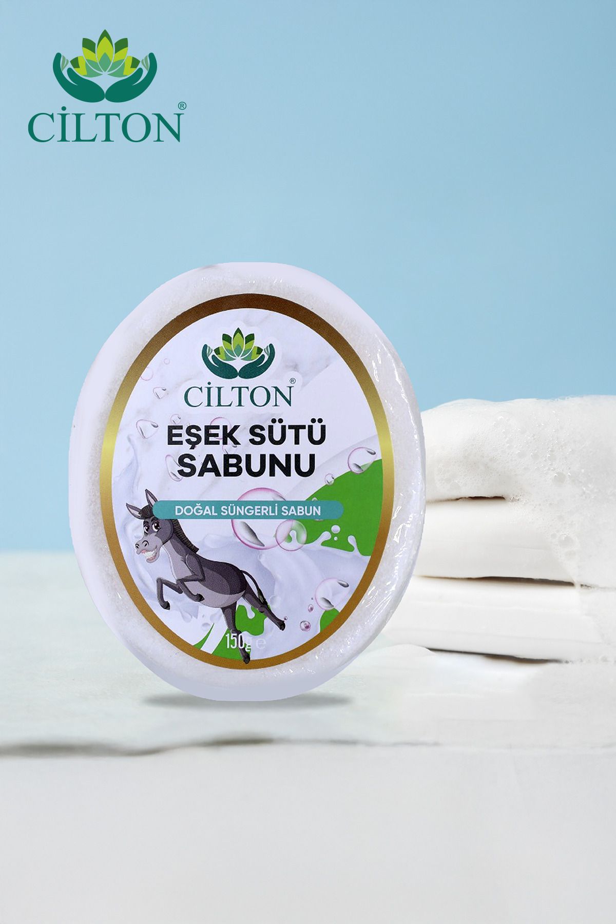 CİLTON EŞEK SÜTÜ SABUNU DOĞAL SÜNGERLİ SABUN 150 ML