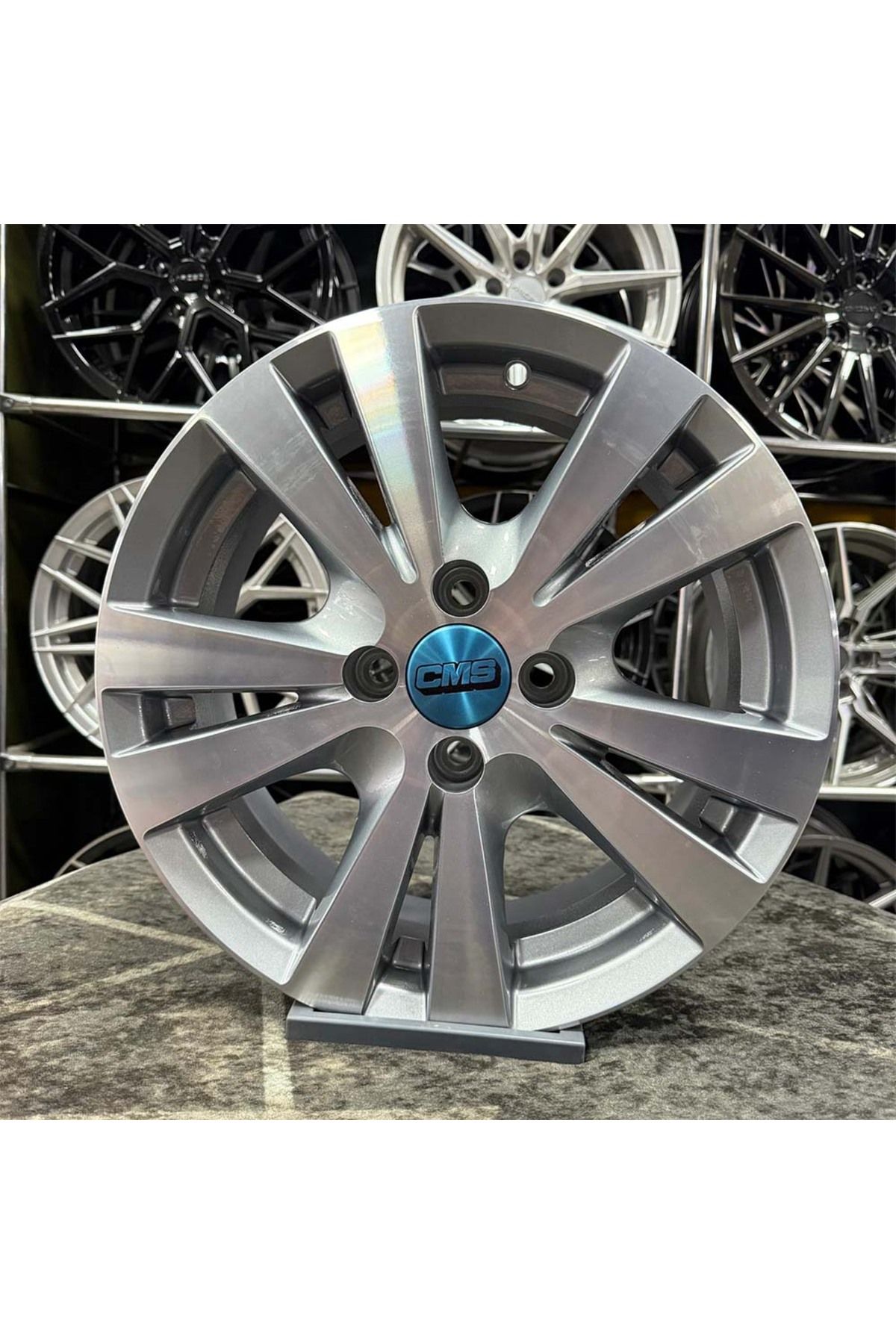 kormetal 15 inç 4x100 CMS CLİO LİNEA SYMBOL GETZ İ20 UYUMLU Gümüş Jant Modeli (4 ADET)