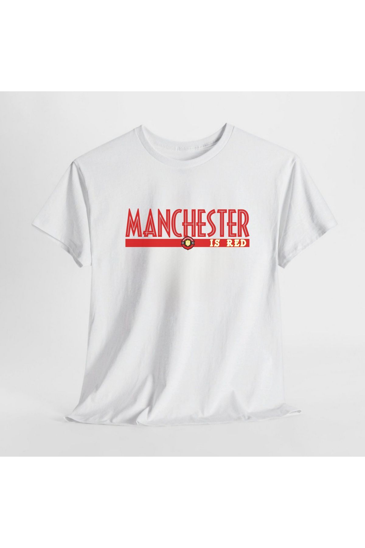 SARI Manchester Temalı %100 Pamuk Tshirt