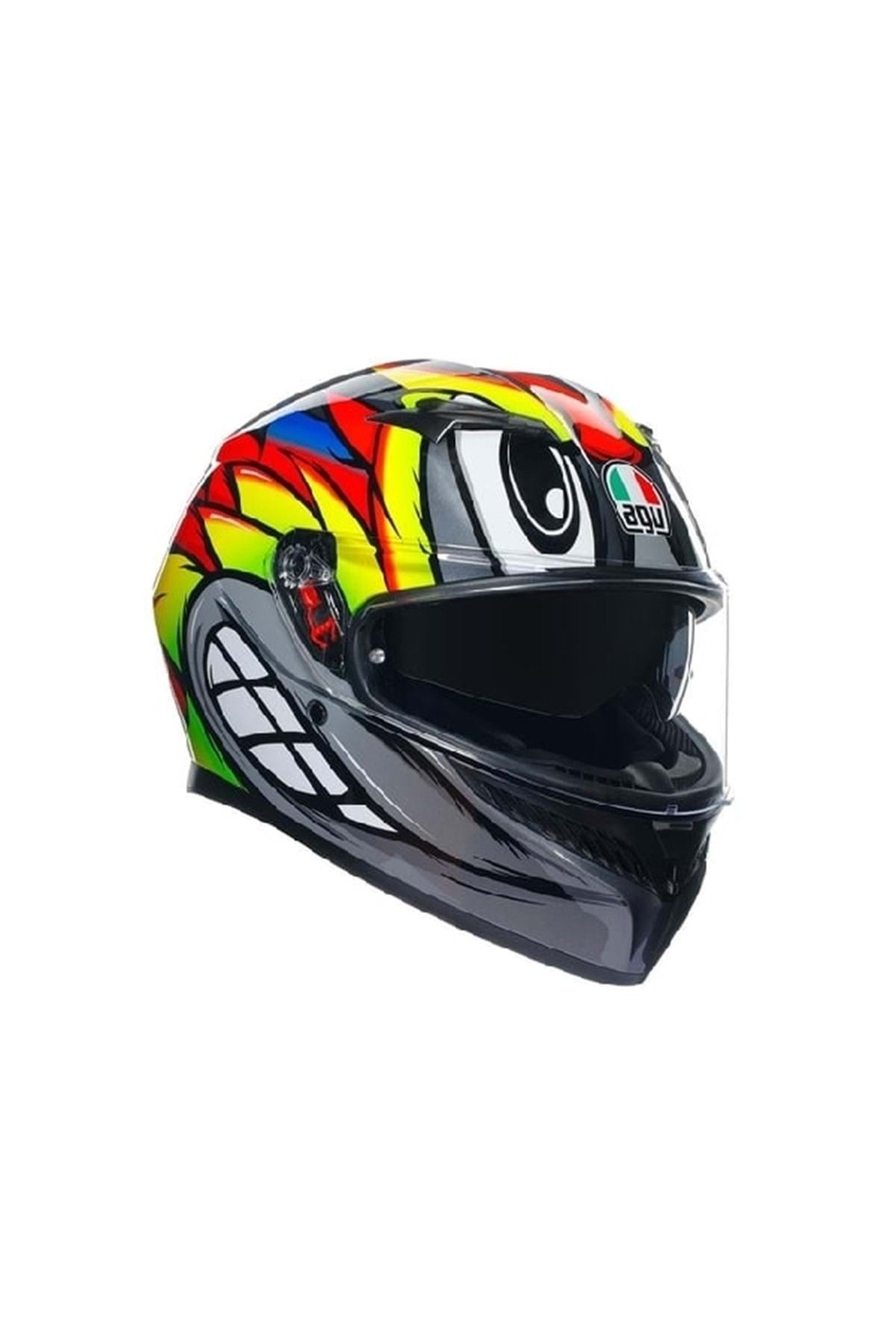 AGV K3 Birdy 2.0 Grey Yellow Red Kapalı Kask