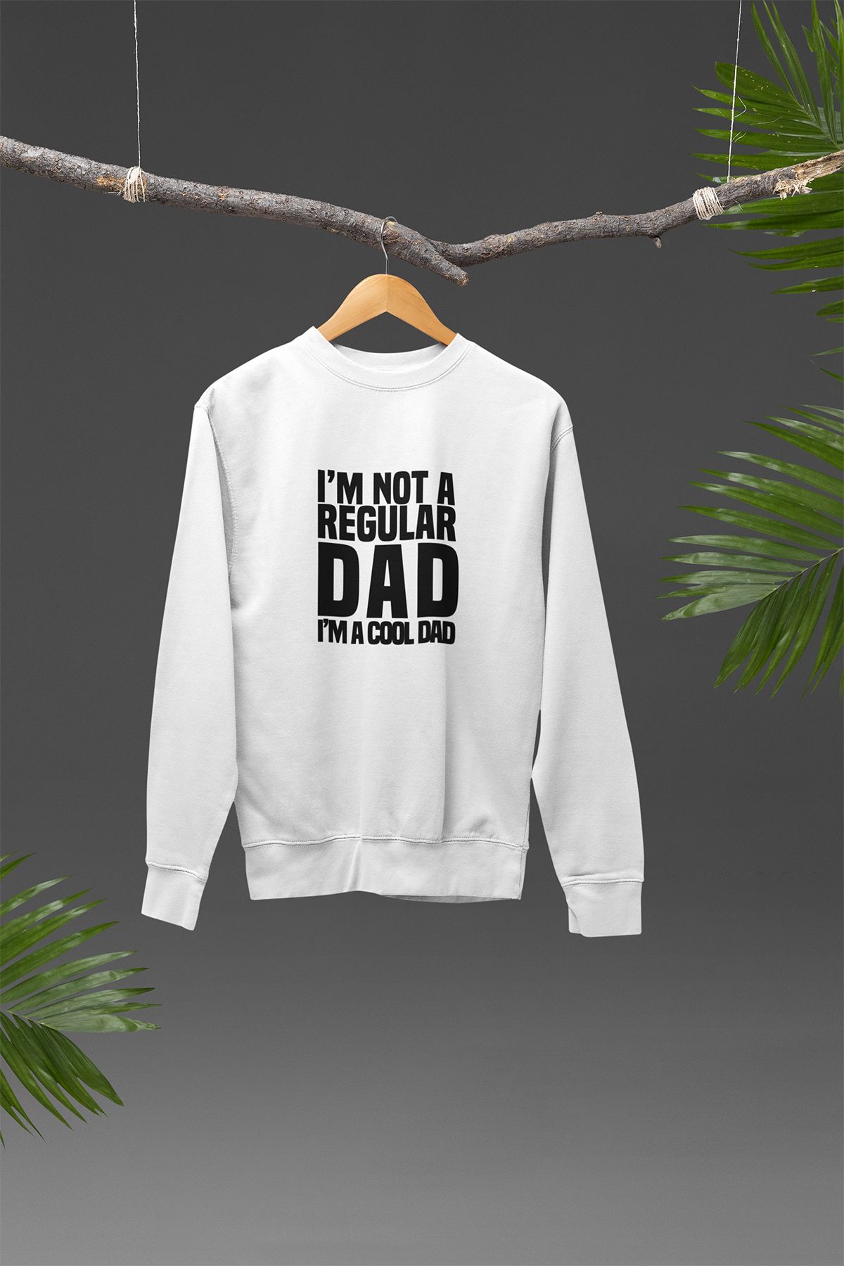 qoeuyl boutique I 'm Not A Regular, I'm A Cool Dad Baskılı Eğlenceli Hediyelik %100 Pamuk Bisiklet Yaka Sweatshirt