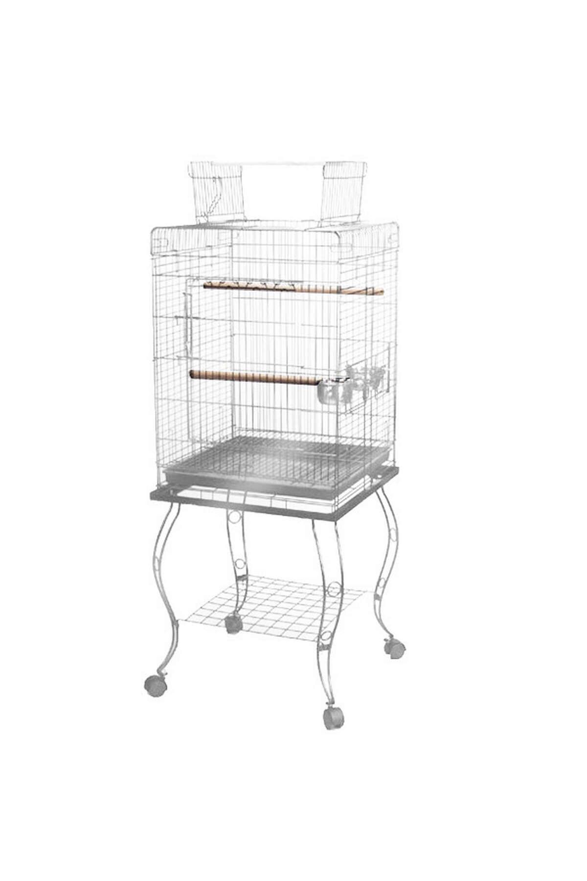 Qh Pet Cage Sehpalı Papağan Kafesi Krom (51x51x129) 336108