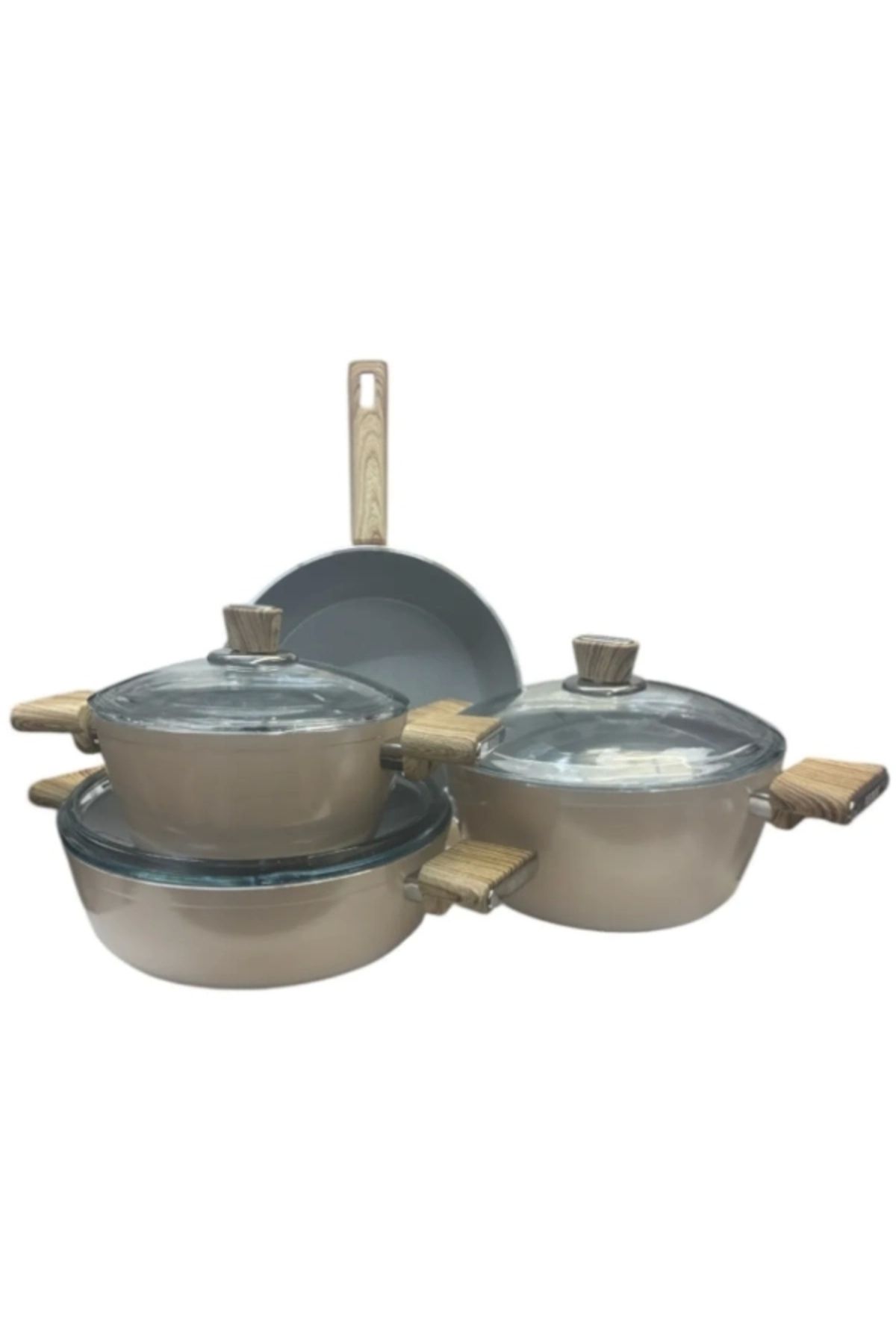 Kahramanlar-7 Piece Milanese Cast Ceramic Cookware Set 2