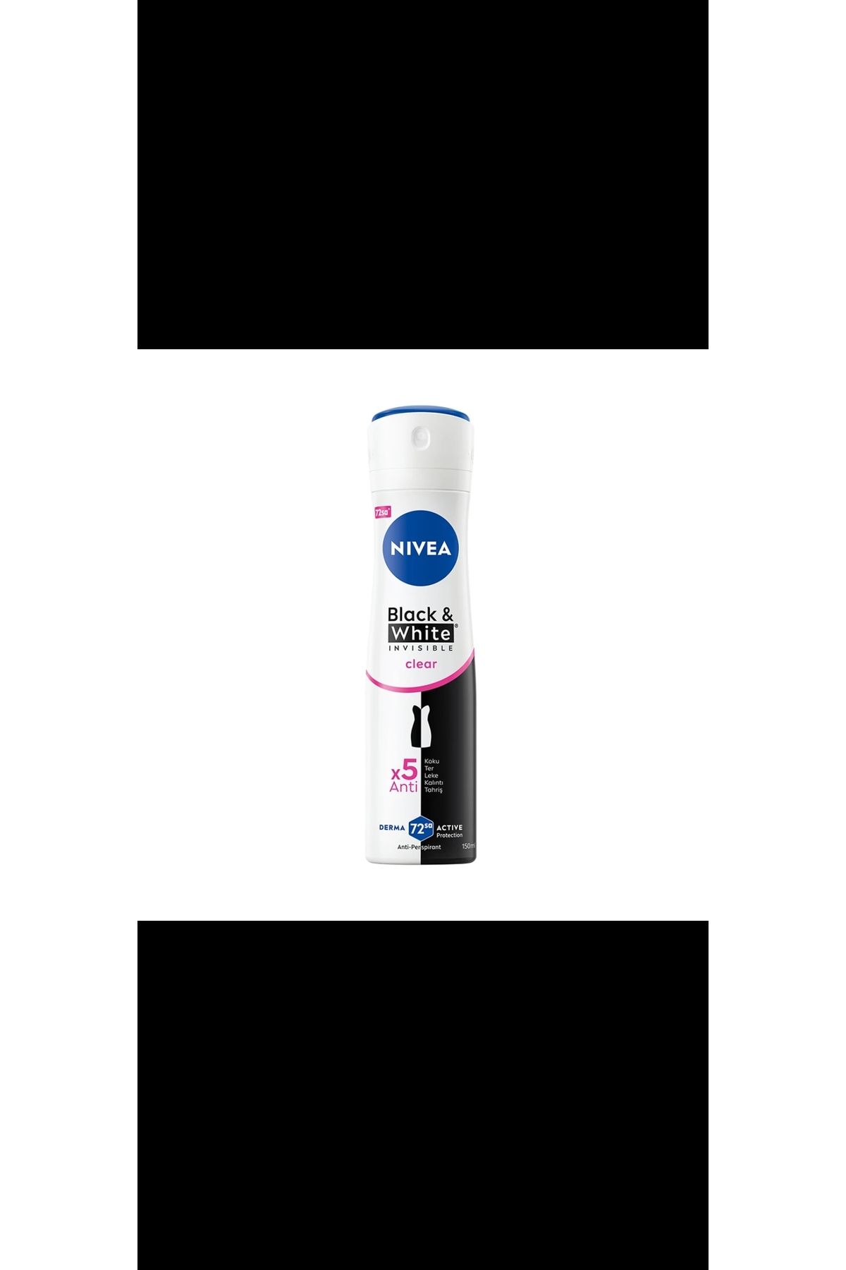 NIVALA Kadın Sprey Deodorant Black&White Clear 150ml