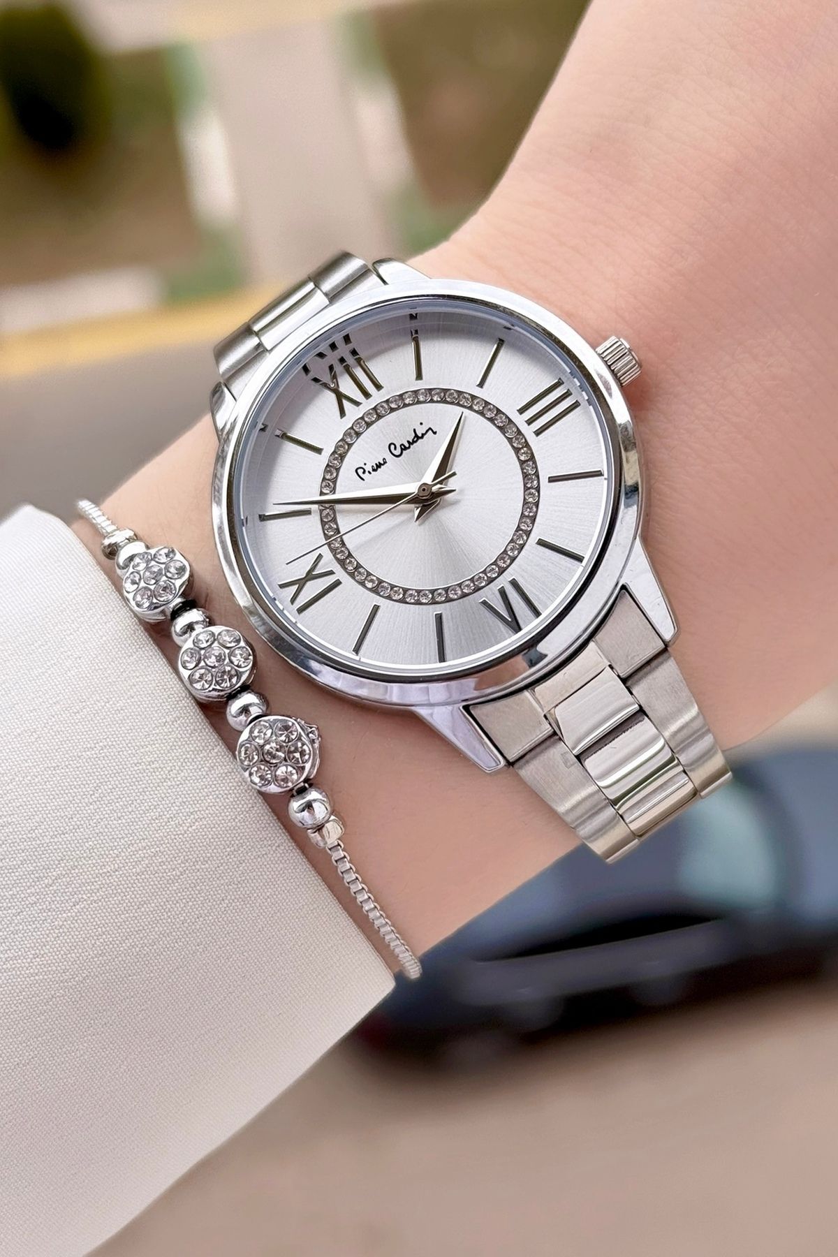 ساعت مچی زنانه 36 میلی متری رنگ نقره ای Pierre Cardin