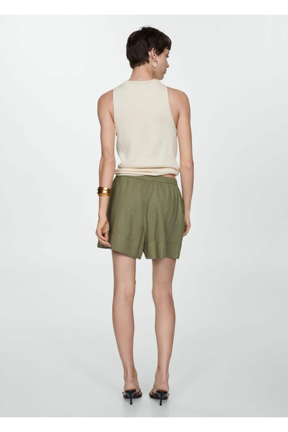 MANGO Woman-Draped Tie Detailed Shorts 4