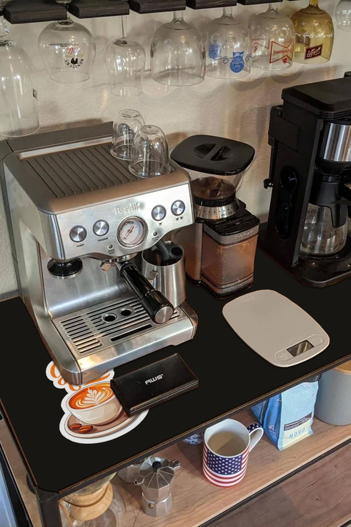 Valerine Life Barista Matı Sıvı Geçirmez Büyük Boy XXL Kahve Barı Espresso Kahve Makinesi Pad 40x90cm 27241223