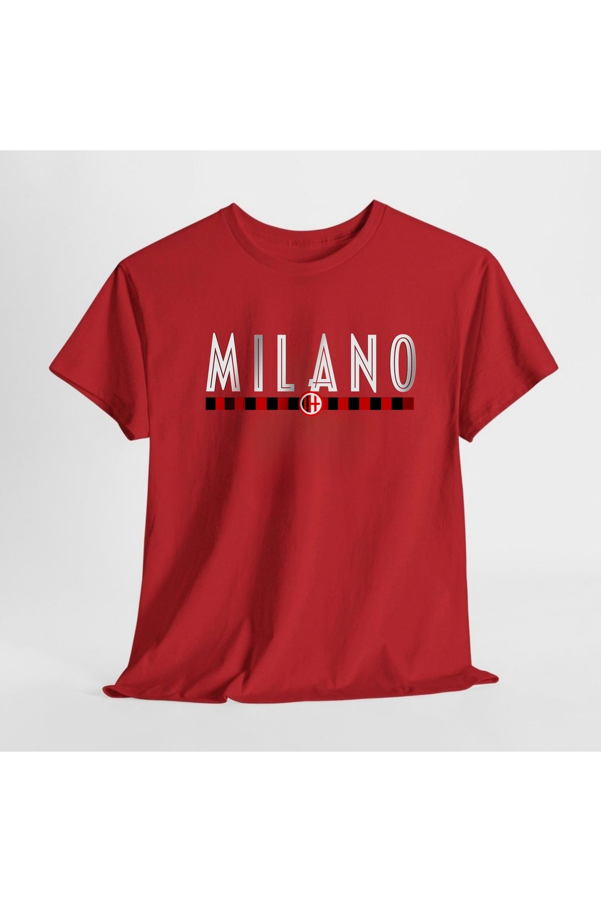 SARI Milano Siyah Kırmızı Temalı %100 Pamuk Tshirt