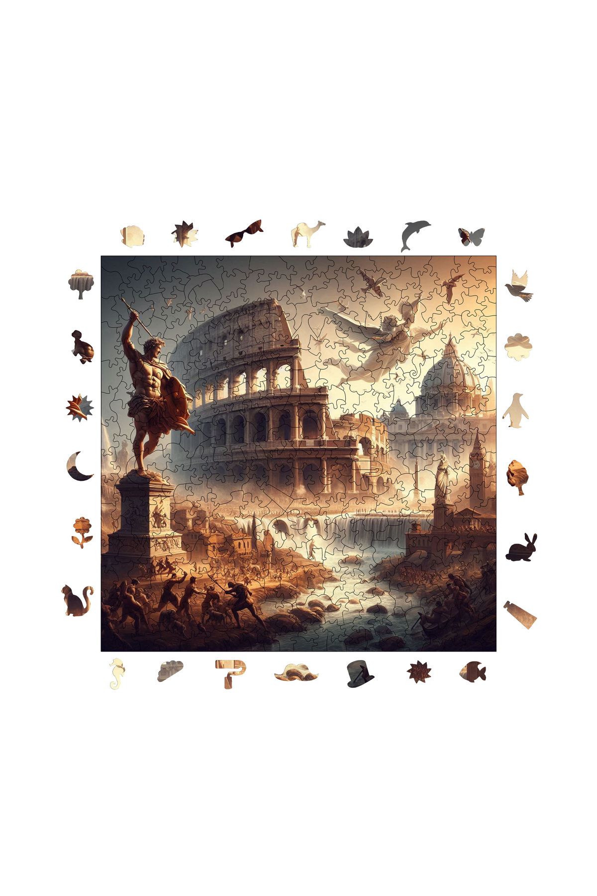 Pinecone-29X29 cm S1-17 - Wooden Puzzle Antique Roman, 353 Piece Puzzle, Foil Included 2