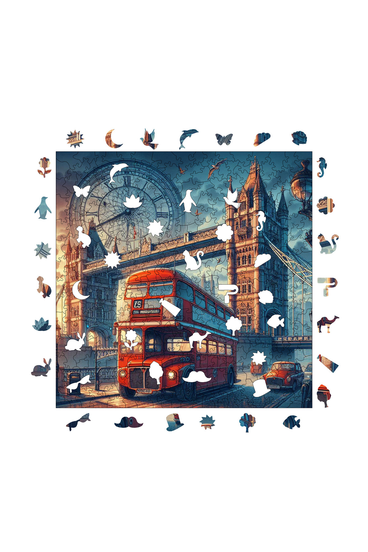 Pinecone-London Wooden Puzzle - 353 Piece Jigsaw Puzzle, Unique Foil, 29X29 cm Length S1-19 3