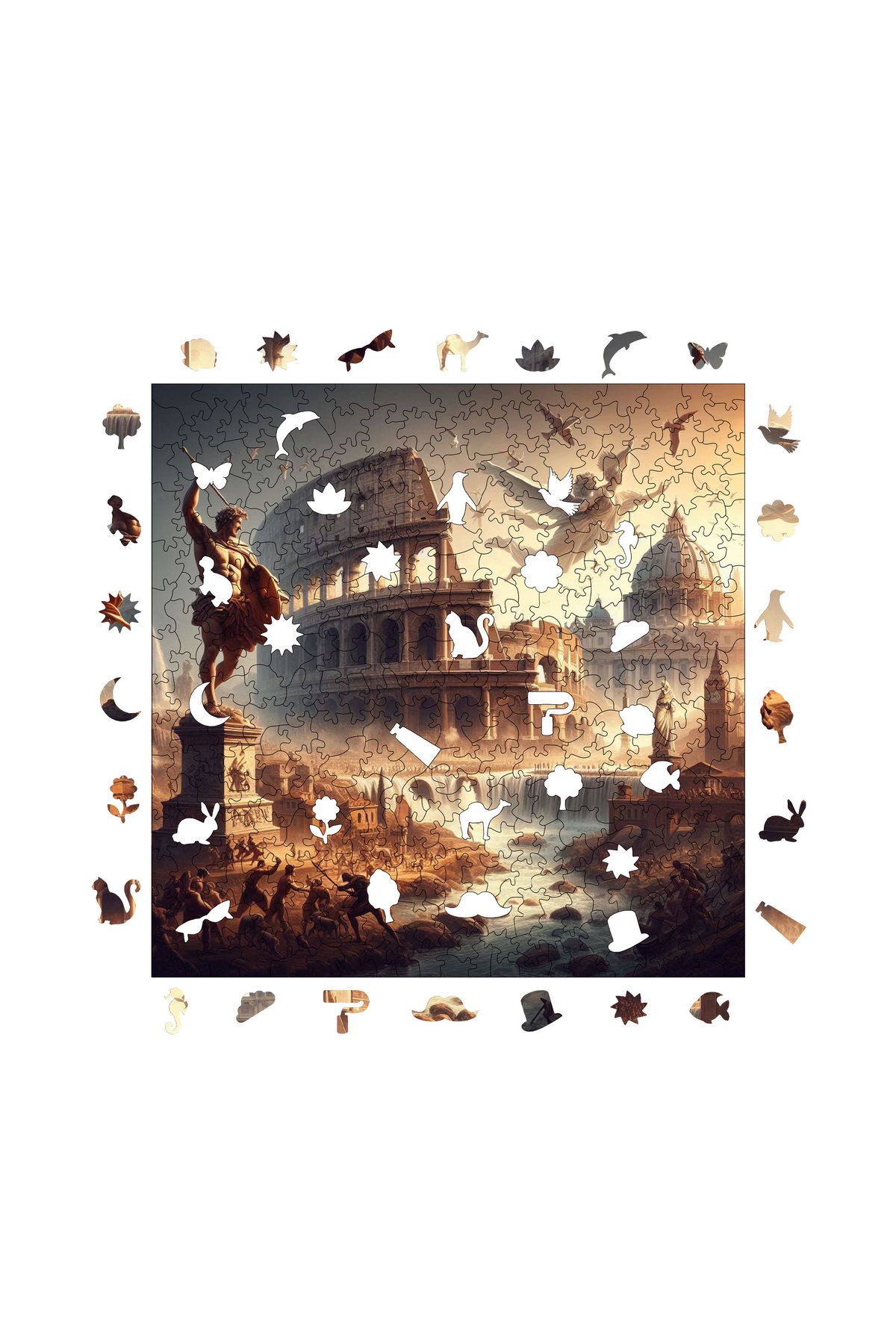 Pinecone-29X29 cm S1-17 - Wooden Puzzle Antique Roman, 353 Piece Puzzle, Foil Included 3