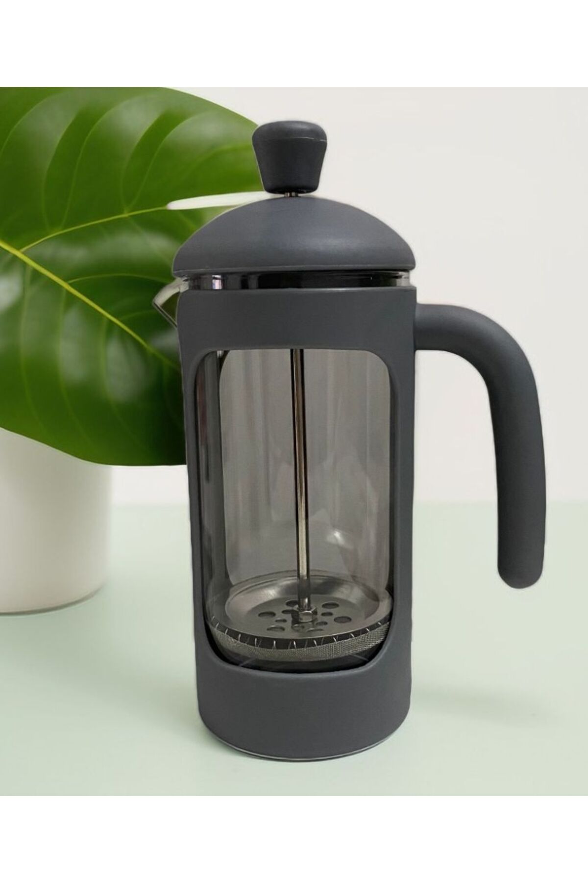 ViZKA French Press , Filtre Kahve , Bitki Çayı Demleme Cam 350ml / GRİ