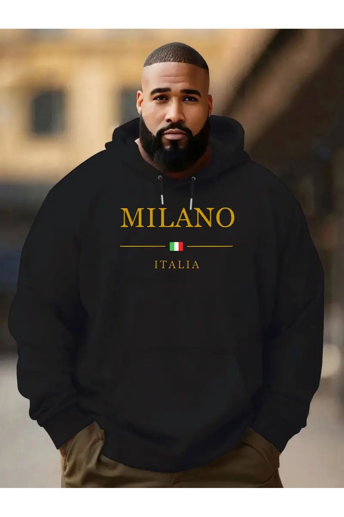 Pink Sky Milano İtalya Baskılı Sweatshirt İçi Polarlı Kışlık