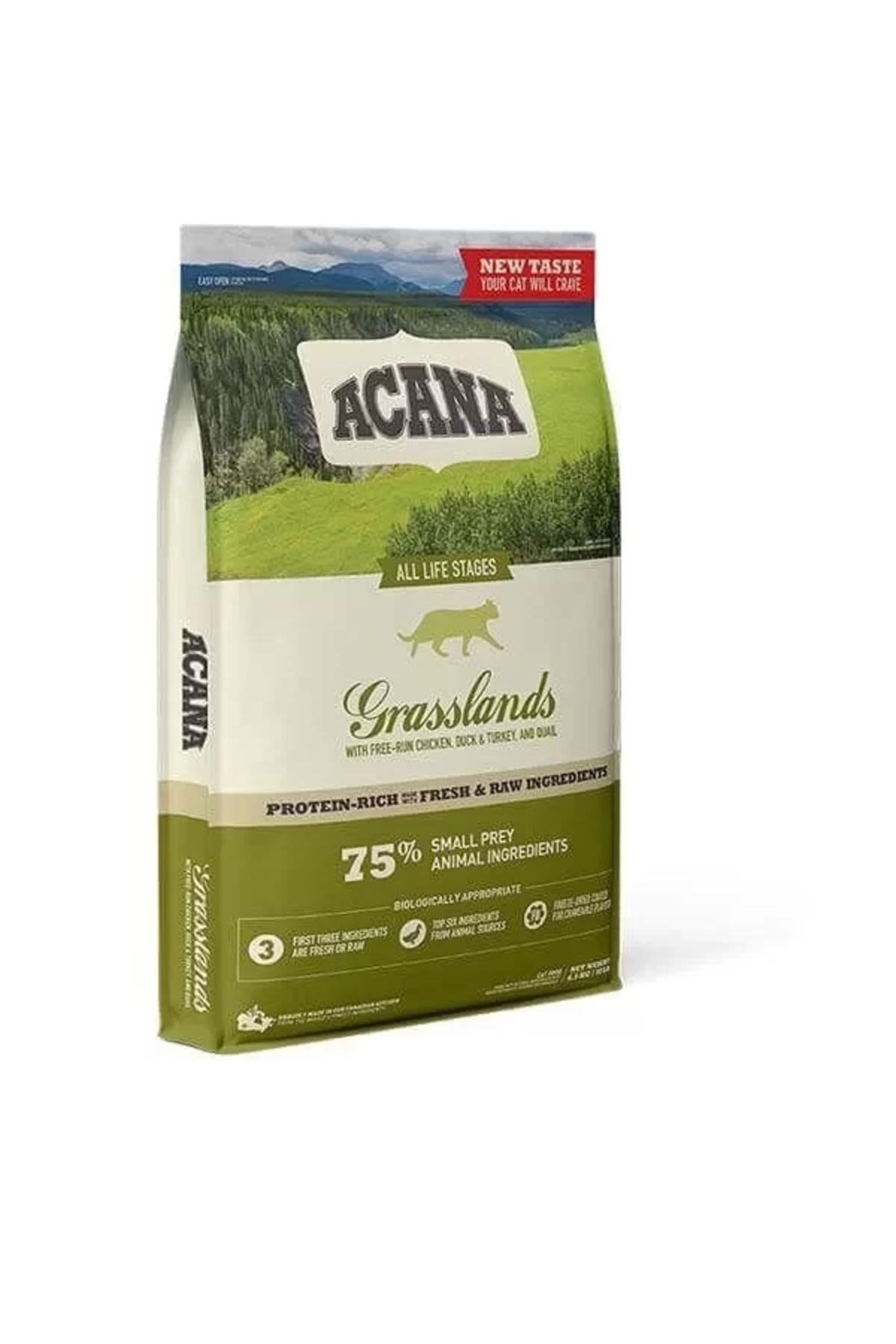 TREND Acana Grasslands Tahılsız Tavuk Ördek ve Sebzeli Yetişkin Kedi Maması 1.8 Kg