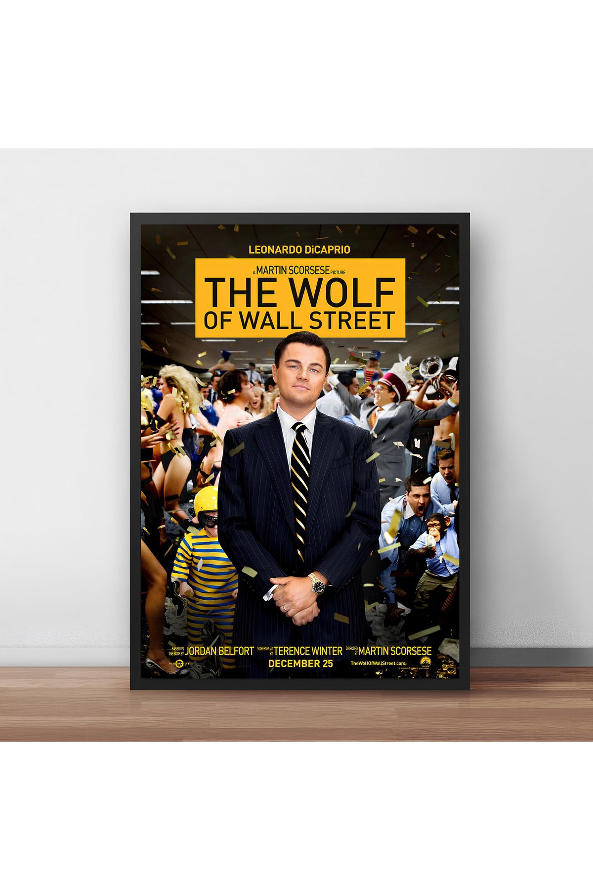 Orendart The Wolf Of Wall Street Movie film Çerçeveli Poster Tablo leonardo di caprio para avcısı film dekor