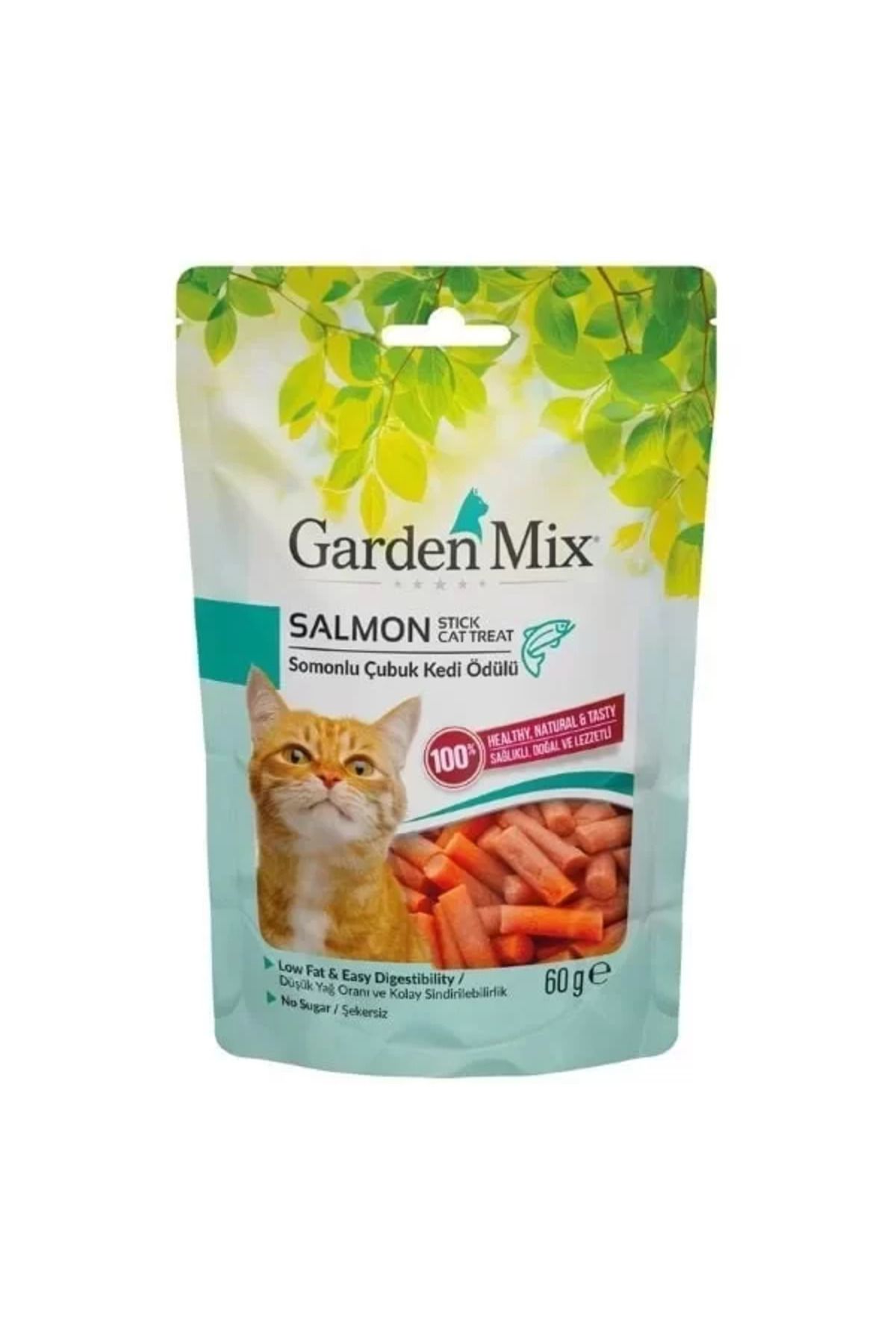 TREND Garden Mix Somonlu Düşük Yağlı Şekersiz Stick Kedi Ödül Maması 60 Gr