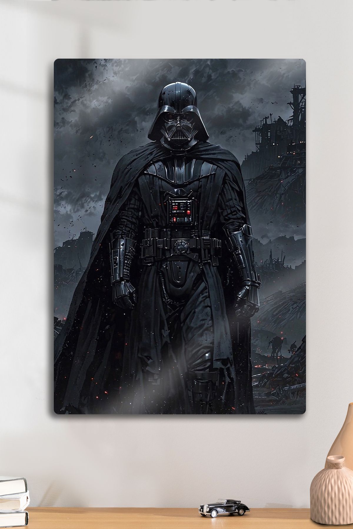 DekorHane Metal Baskı Parlak Duvar Tablosu - Darth Vader, Yıldız Savaşları, Starwars