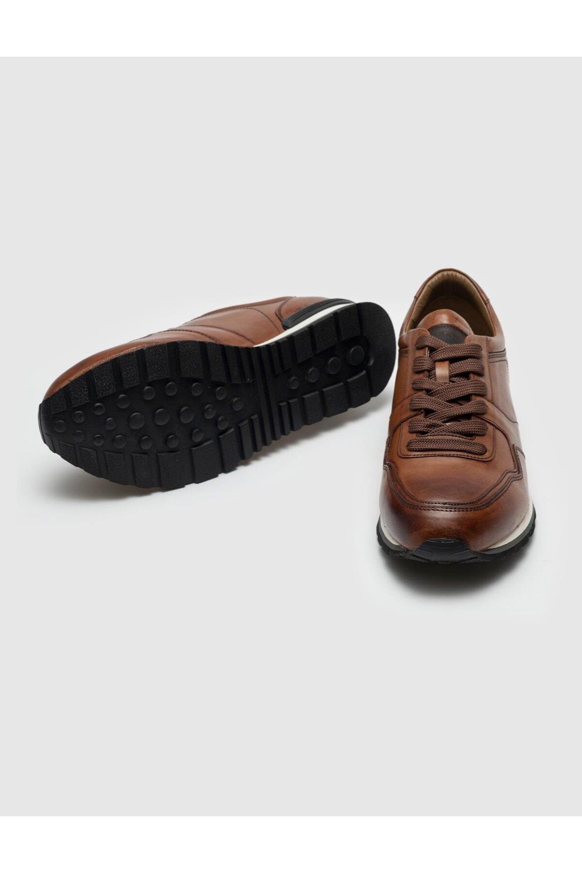 Cabani-Latex Sole Genuine Leather Tan Lace-Up Men's Sports Shoes 4