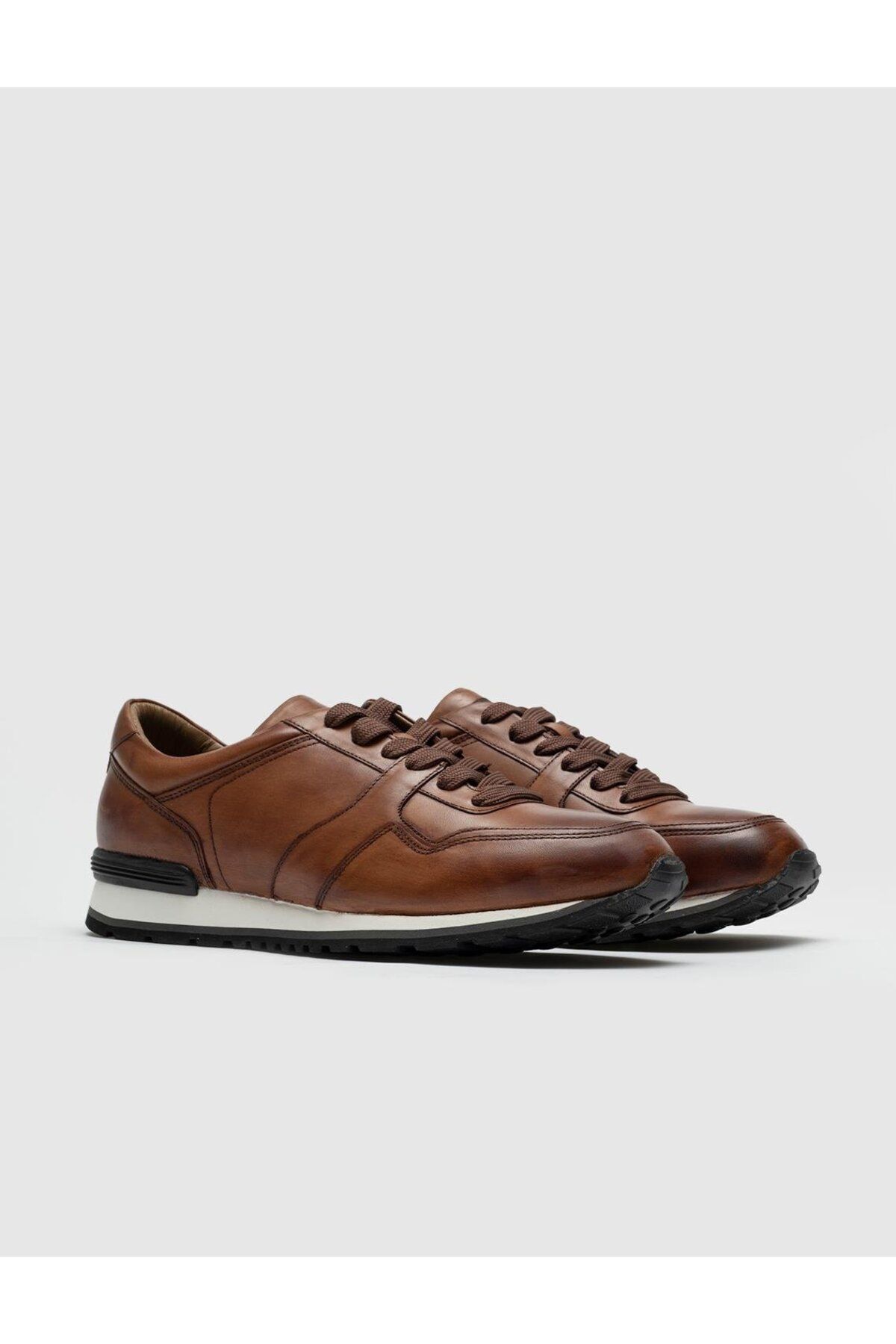 Cabani-Latex Sole Genuine Leather Tan Lace-Up Men's Sports Shoes 2