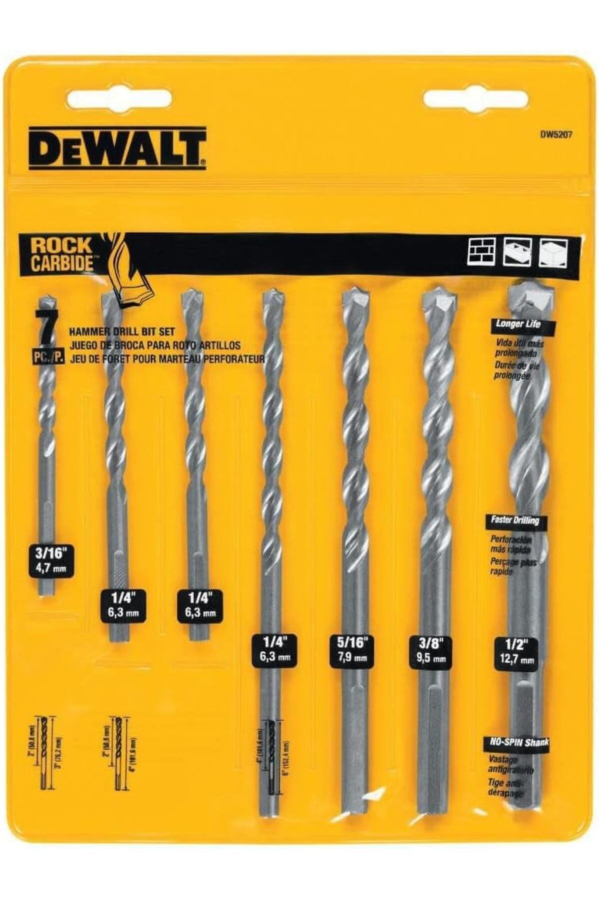 STOREMAX ysstorex dw5207 7 parçalı birinci sınıf perküsyon taş matkap ucu seti StarColxlection 655141
