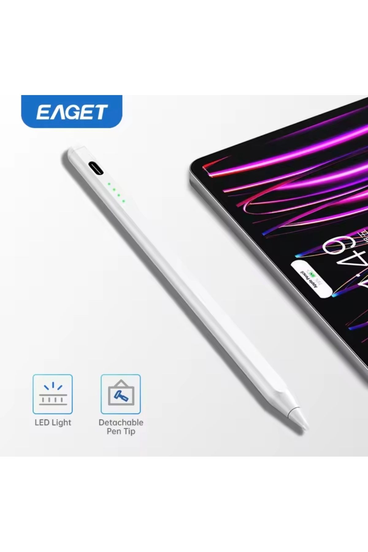 Eaget Tablet Kalemi Samsung Huawei Xiaomi Universal Stylus Android Uyumlu Manyetik Type-C Giriş Orginal