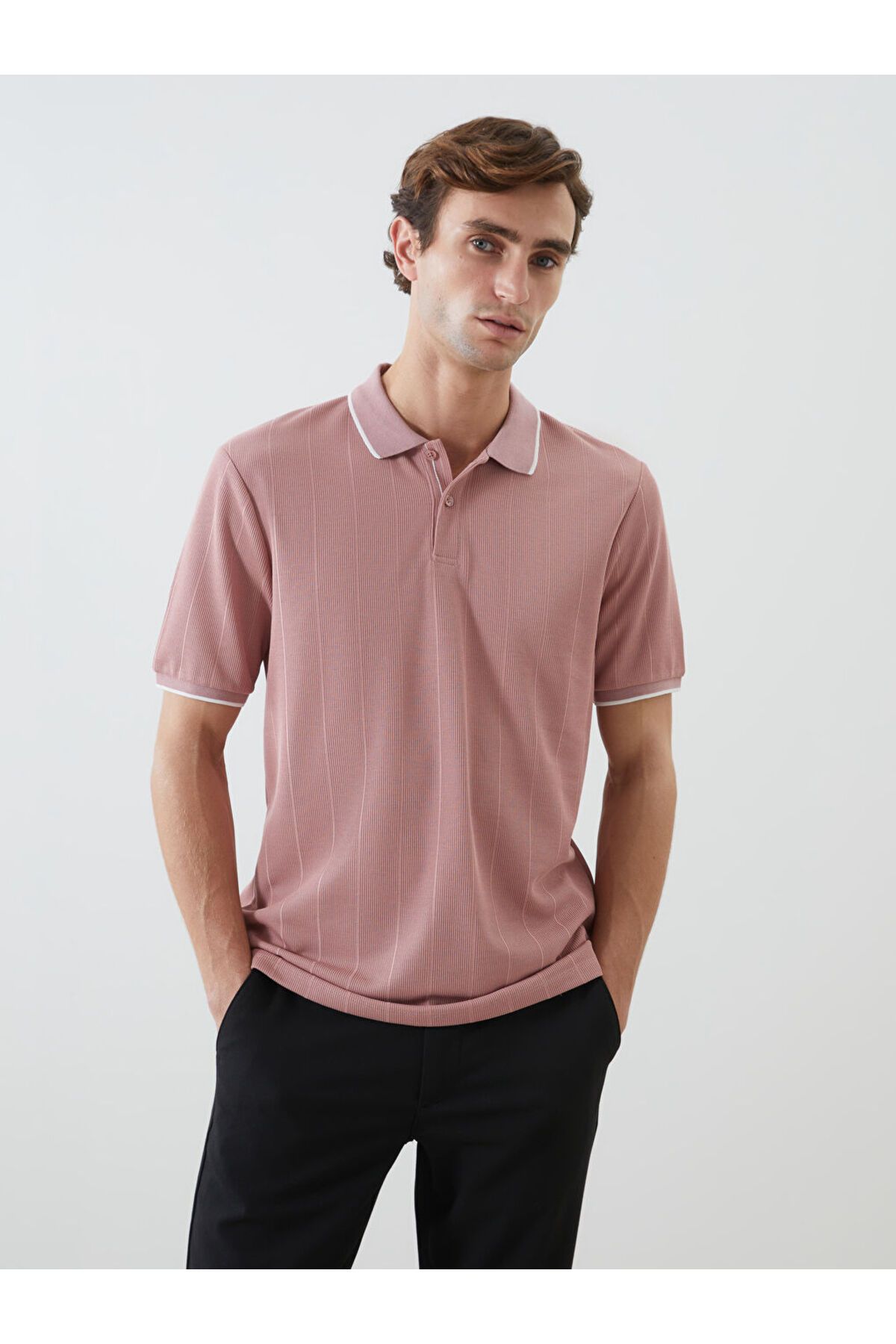 LC Waikiki Męski T-shirt Z Krótkim Rękawem Lcw Vision Z Kołnierzykiem Polo Mężczyzna - 2XL