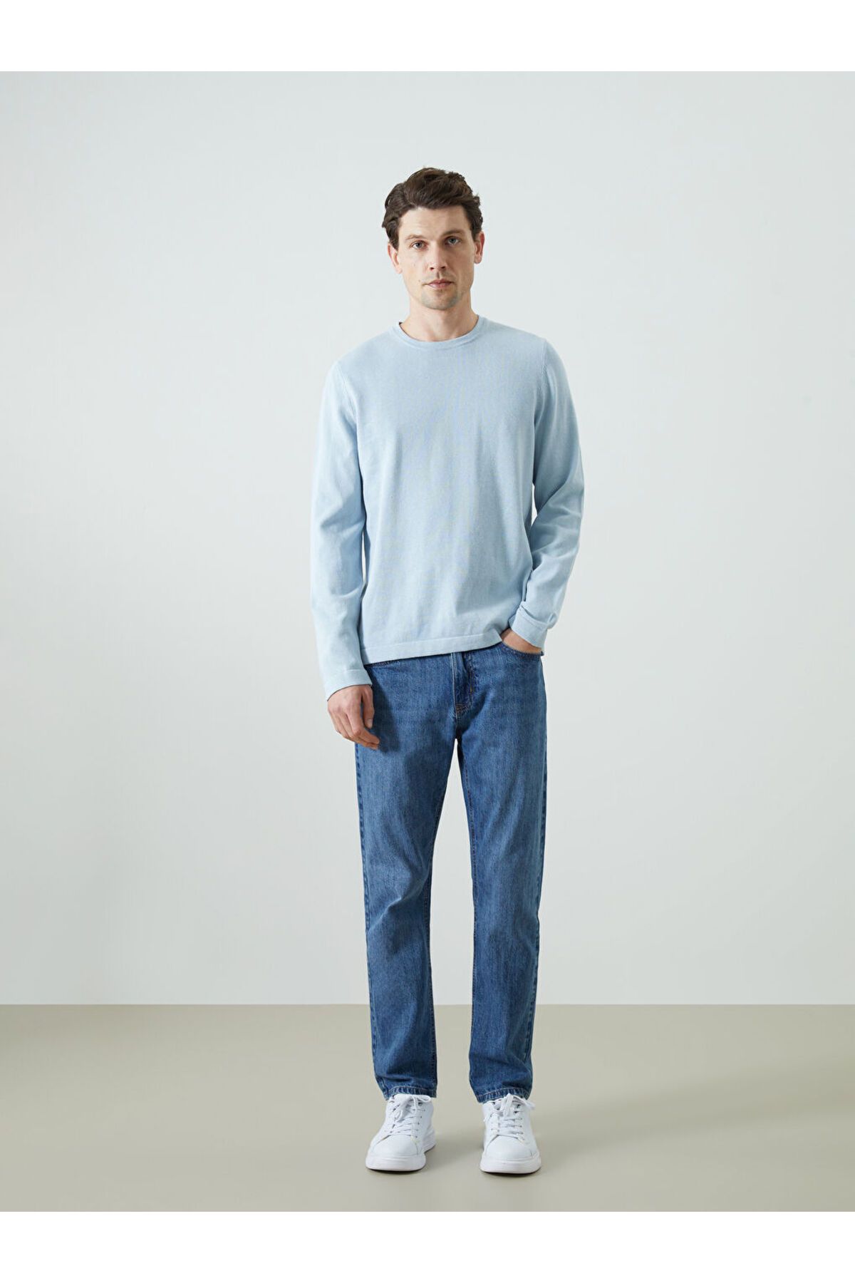 LC Waikiki-LCWAIKIKI Klassischer Herren-Strickpullover mit Rundhalsausschnitt und langen Ärmeln 2