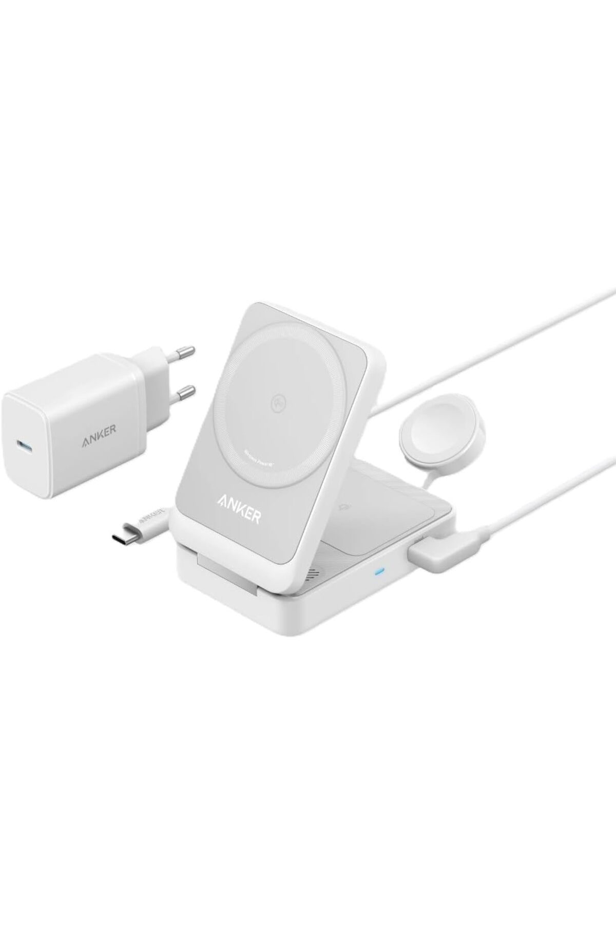 STOREMAX 3'ü 1 Arada Şarj İstasyonu, Qi2 Sertifikalı 15W MagSafe Uyumlu Kablosuz Şarj Standı,