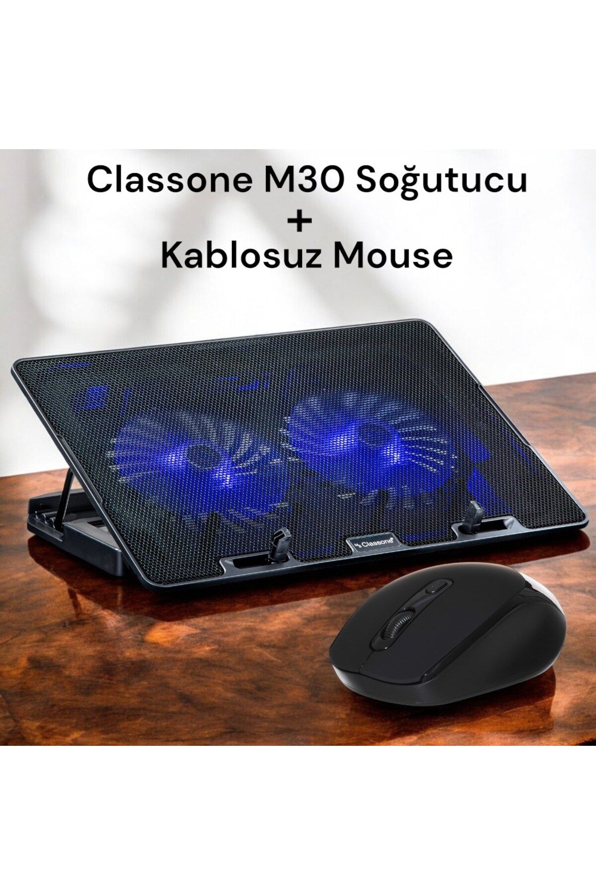 Classone M30 Mavi Led 15.6' Oyuncu Notebook Soğutucu + Kablosuz Mouse