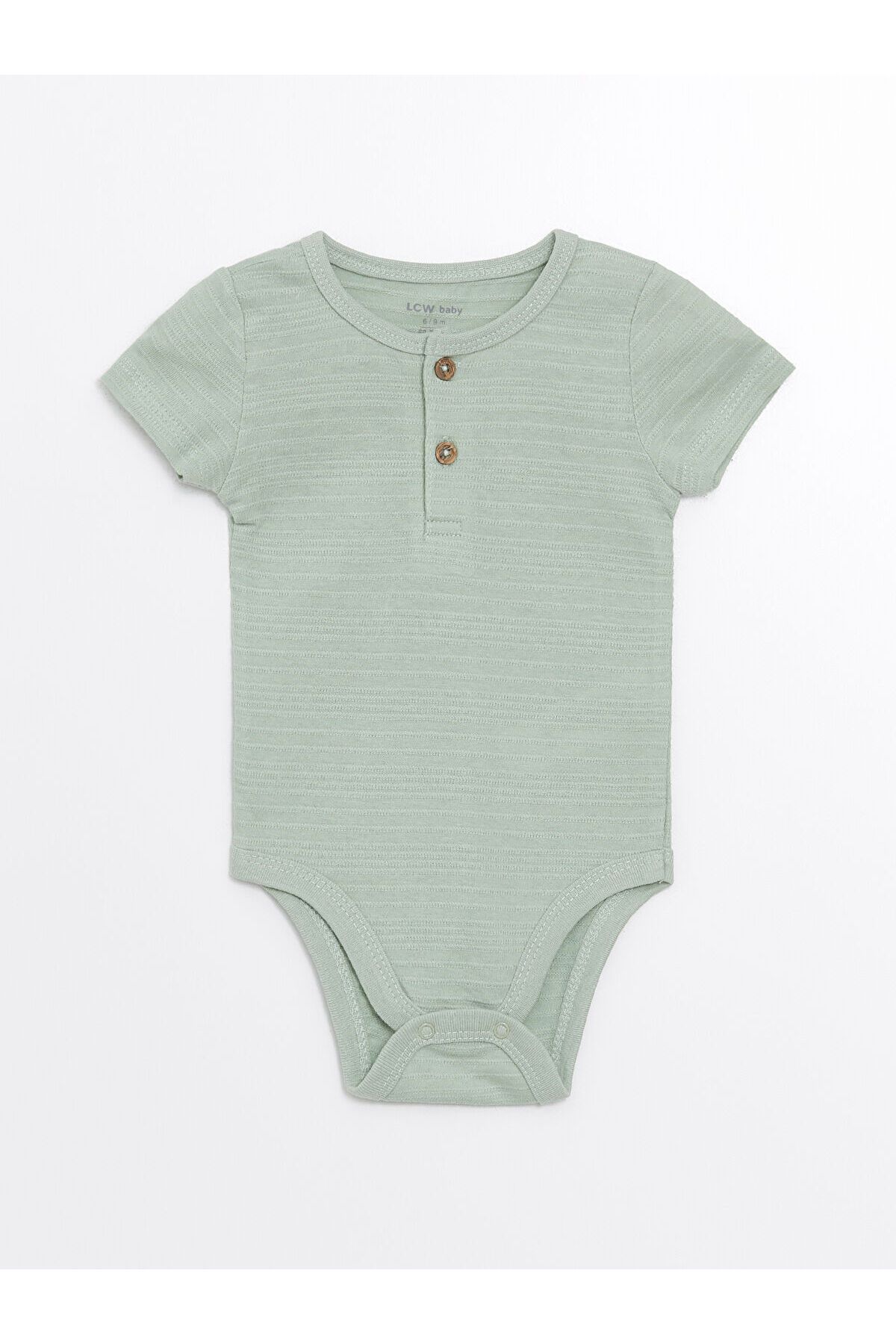 LC Waikiki Bisiklet Yaka Kısa Kollu Erkek Bebek Çıtçıtlı Bodysuit