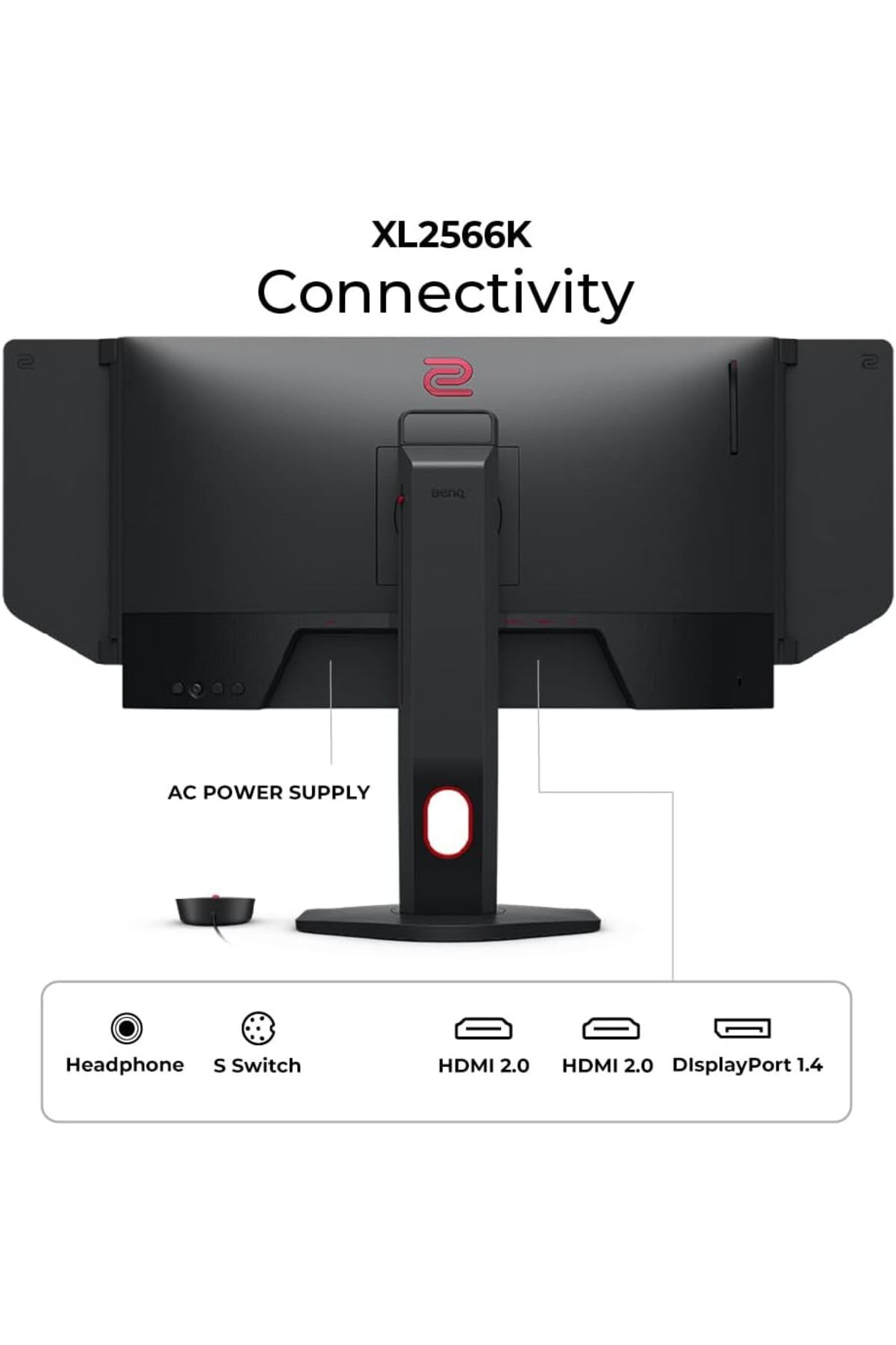 BENQ-شاشة ألعاب Zowie XL2566K مقاس 24.5 بوصة، Fast TN in 360Hz، Motion Clarity DyAc، 1080 5